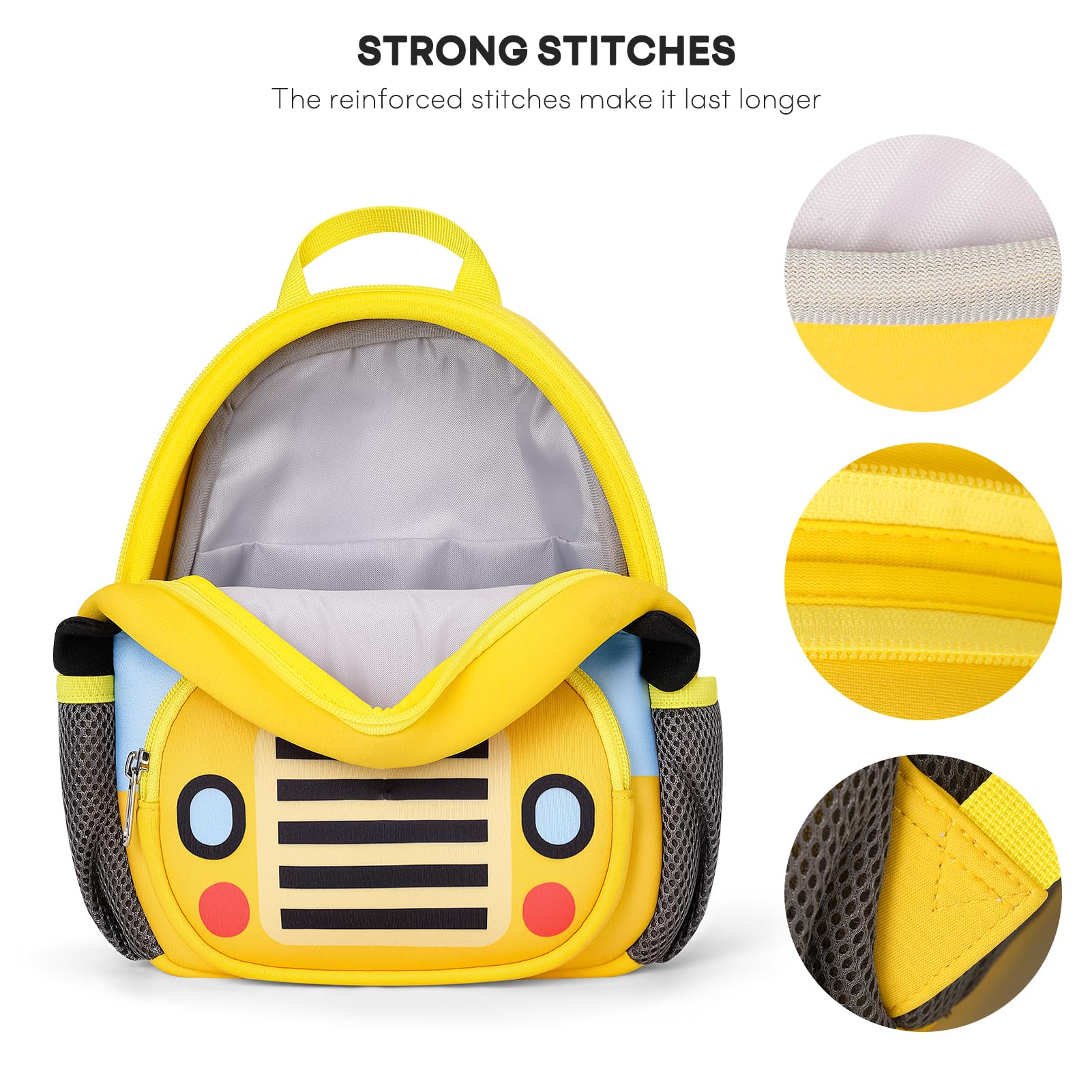 Mibasies Toddler Backpack with Leash for Boys & Girls Ages 1-3 - 9 Inch Mini Kids Travel Backpack for Car Rides, Airplane Trips & Outdoor Adventures
