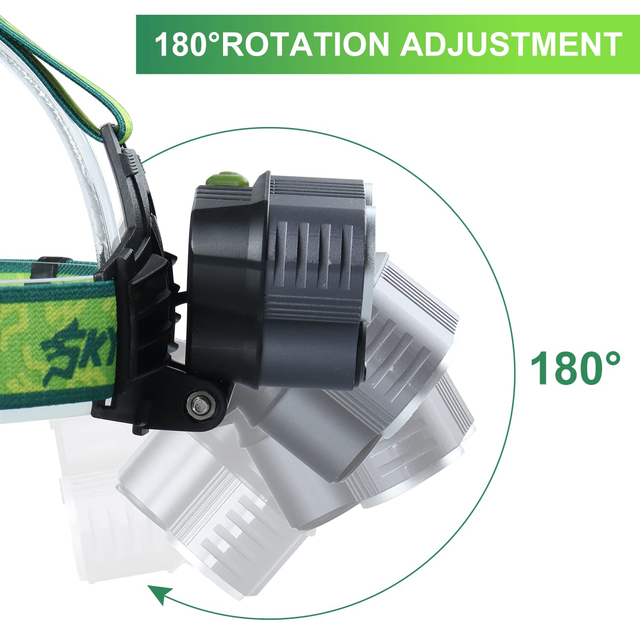 15000 Lumen USB Rechargeable LED Headlamp - 6 Light Modes, Waterproof, Brightest Headlight for Camping, Hiking, Construction Work & Outdoor Activities | Battery Powered Head Torch for Adults