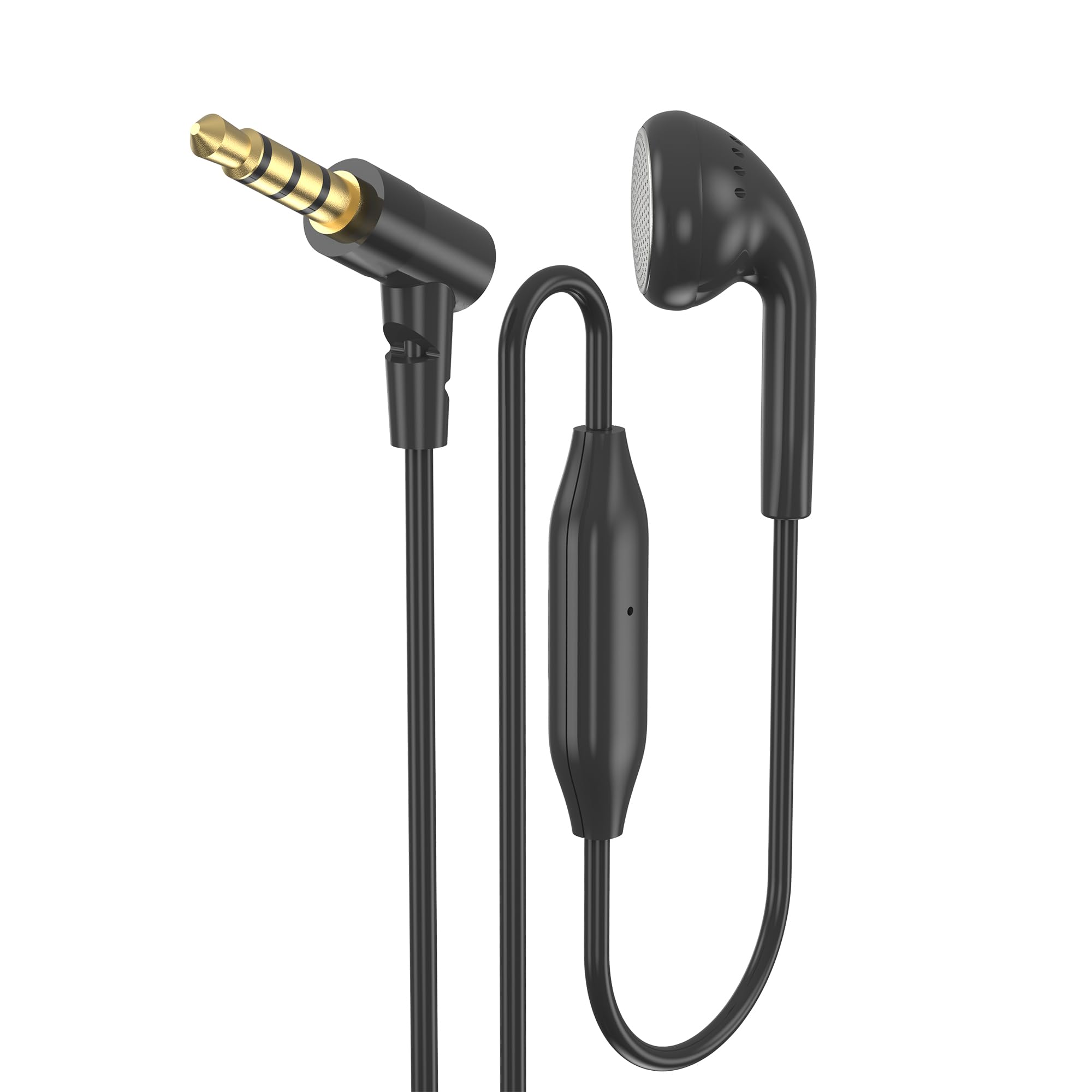 Single-Sided Headset with Microphone - Noise Cancelling Earphone with Call/Music Controls for Driving, Meetings & Online Classes - 3.5mm Wired Headphones Compatible with PC, Laptop, Smartphone (120cm Cable) - Perfect for Remote Work, Gaming & Customer Service