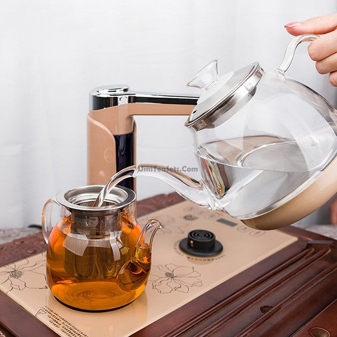 Premium Glass Teapot with Golden Induction Cooker - Perfect for Loose Leaf Tea, Herbal Infusions & Home Brewing - Ideal Gift for Tea Lovers & Kitchen Decor