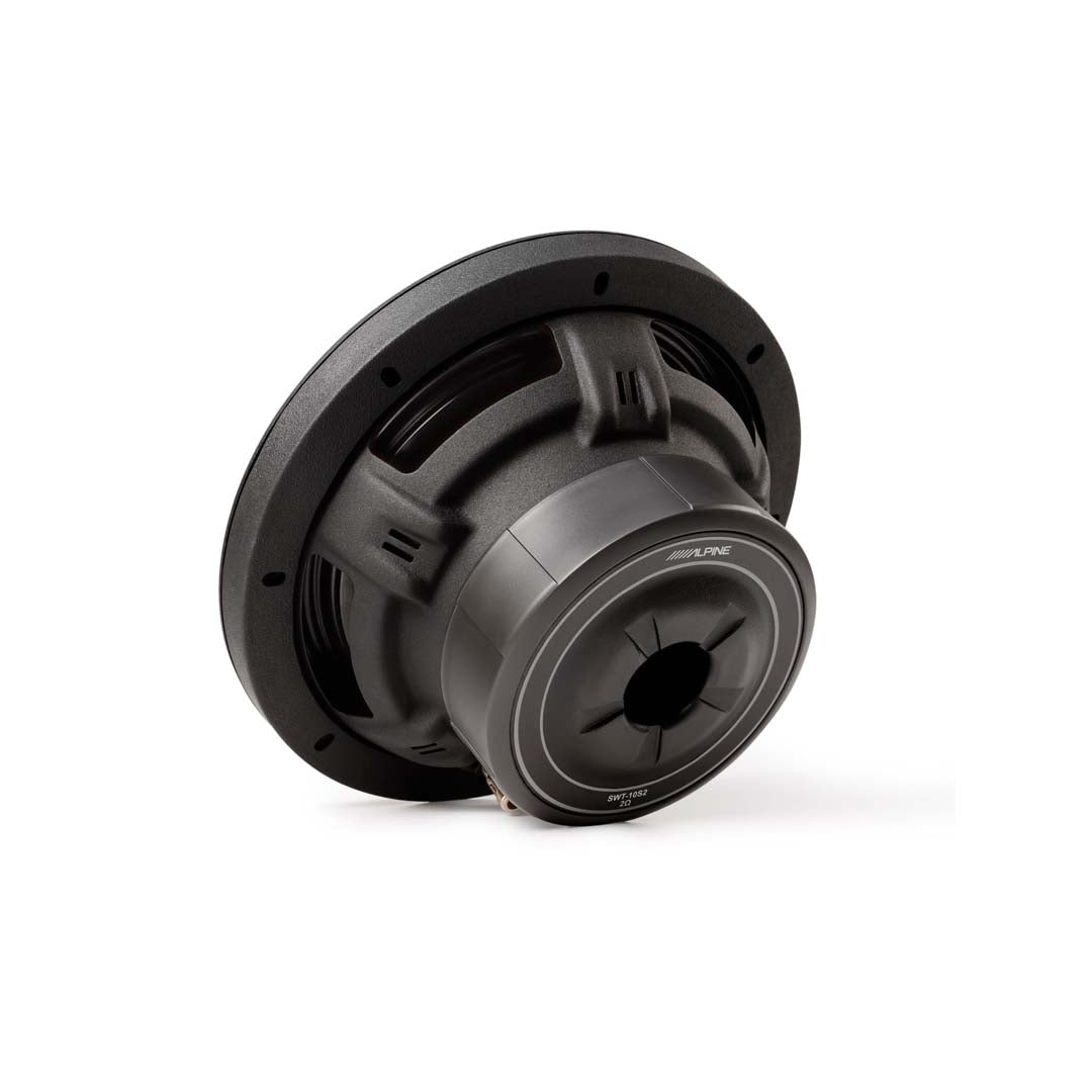 Alpine SWT-10S2 10-Inch Shallow Mount Subwoofer - 2 Ohm Voice Coil, 1000W Peak Power, High-Performance Bass for Cars & Trucks - Perfect for Compact Spaces & Custom Audio Systems