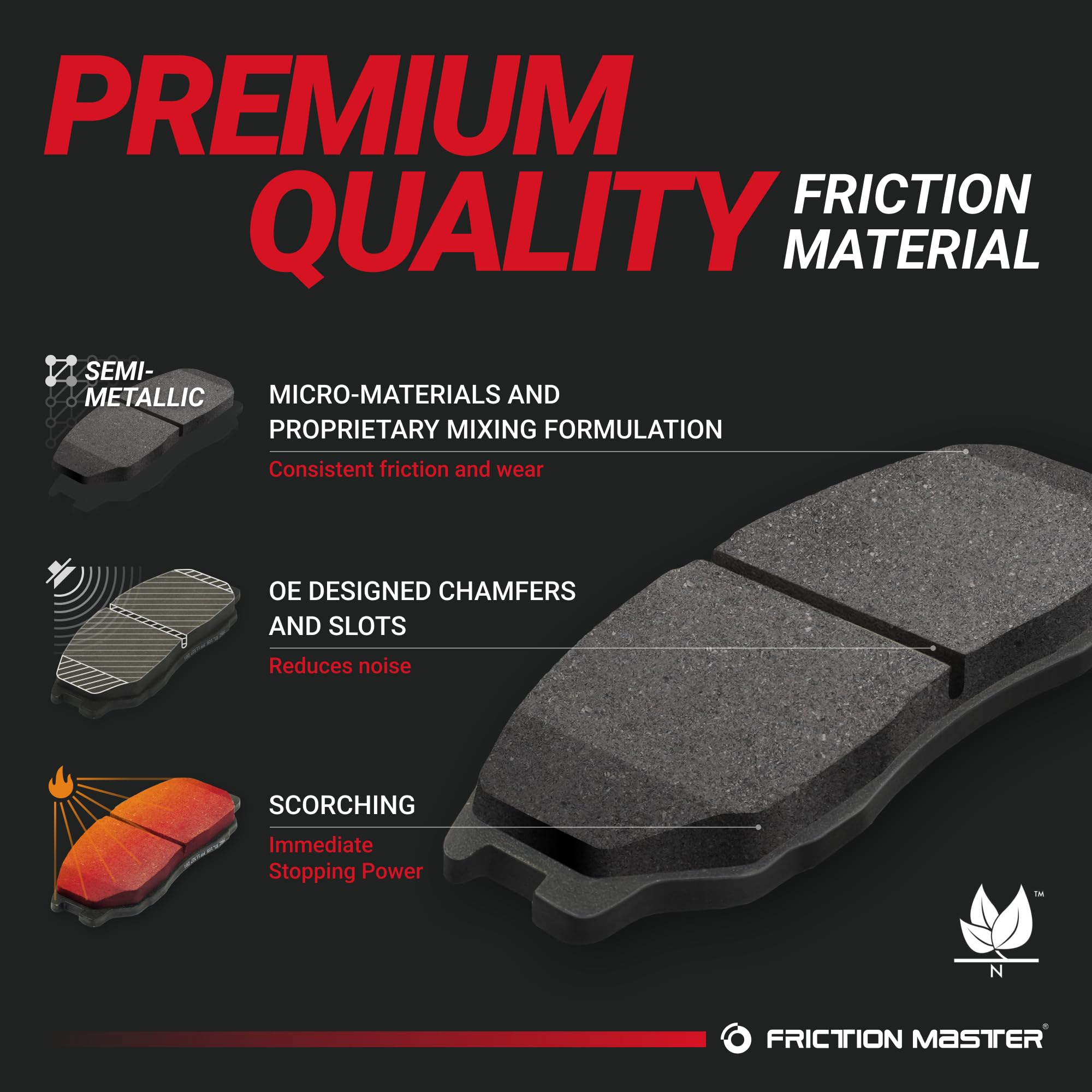 High-Performance MKD989 Semi-Metallic Rear Brake Pads for Chevrolet Express 3500 2003-2008 & GMC Savana 3500 2003-2019 (Dual Rear Wheels) - Durable Stopping Power for Heavy-Duty Trucks, Towing & Commercial Use