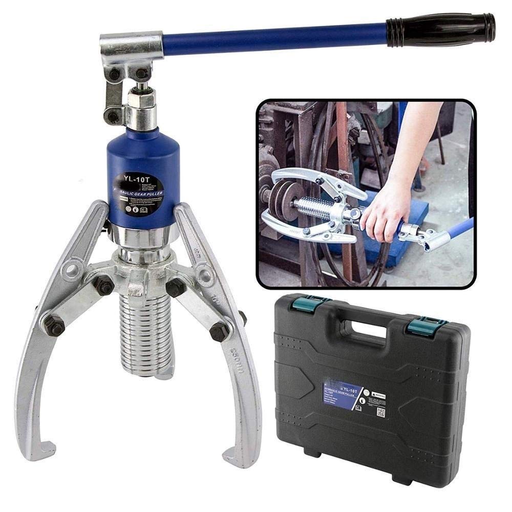 10 Ton Hydraulic Gear Puller - Adjustable 3 Jaw Wheel Bearing Puller Set with Oil Pump | Heavy Duty Automotive & Industrial Tool for Car Repair, Factory Maintenance & Home DIY Projects