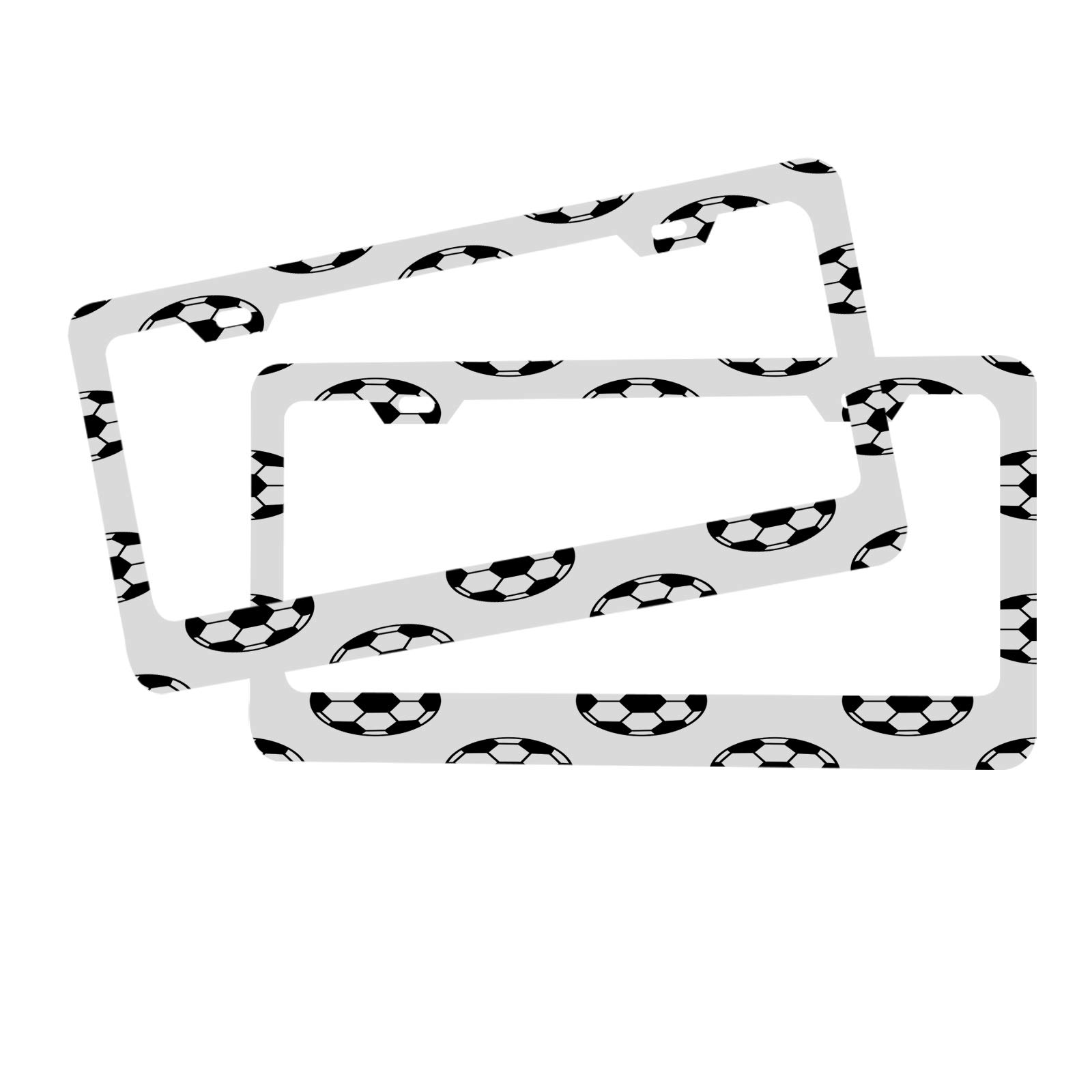 Moslion 2-Pack Soccer Ball License Plate Frame - Durable Aluminum Car Plate Cover for US Standard Vehicles - Perfect for Soccer Fans, Team Pride & Sports Enthusiasts - Great for Game Days, Tailgating & Showing Team Spirit