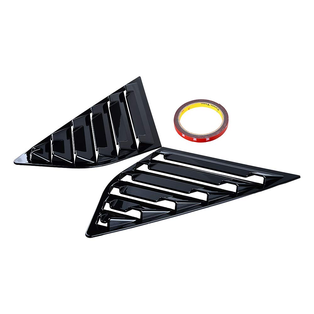 ABS Racing Style Rear Side Window Louvers Air Vent Scoop Shades Cover for 2013-2018 Ford Focus ST RS Hatchback - Glossy Black | Enhances Aerodynamics & Style | Perfect for Car Enthusiasts & Street Racing