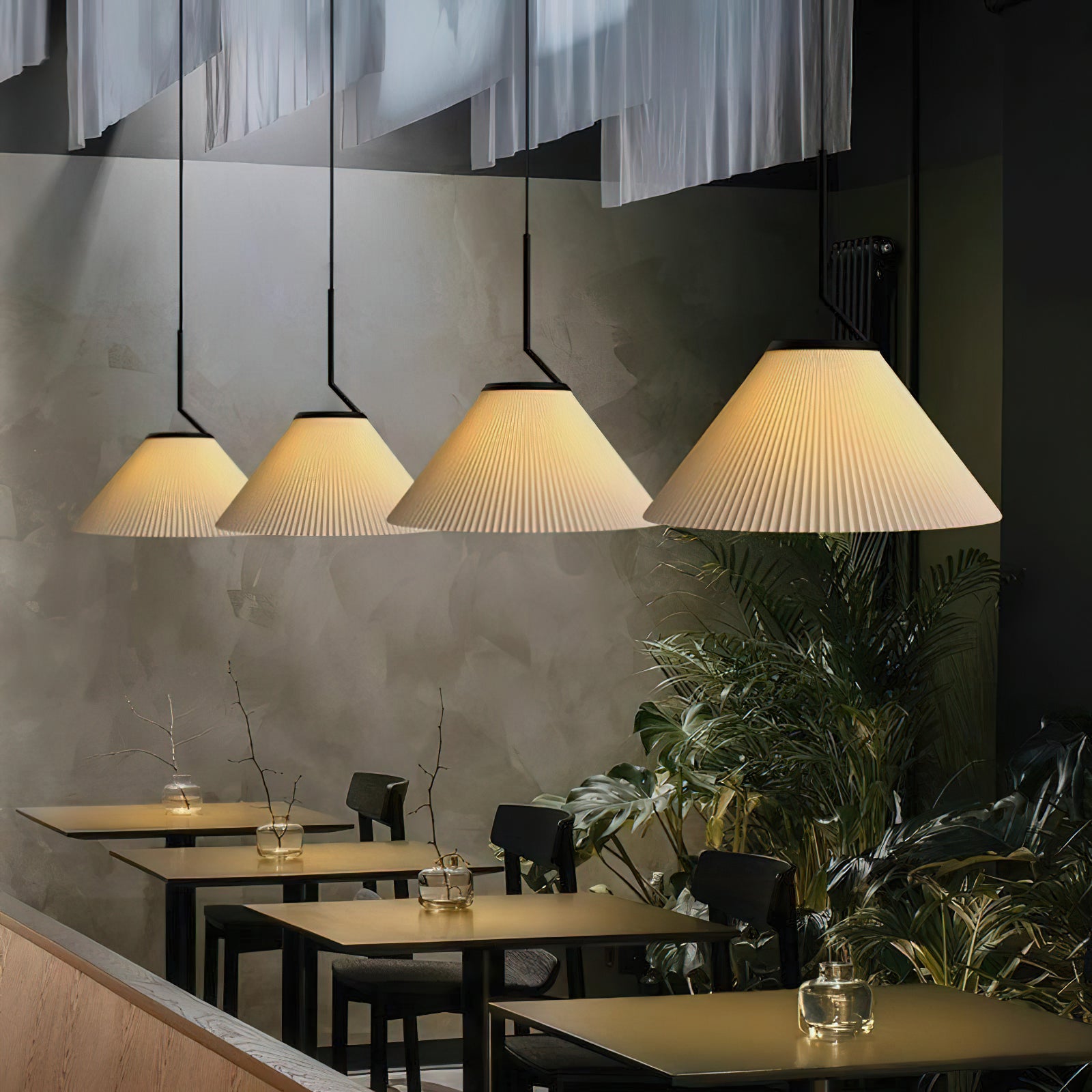 Nobu Pleated Pendant Light - Modern Scandinavian Style Hanging Lamp for Dining Room, Kitchen Island & Bedroom Lighting
