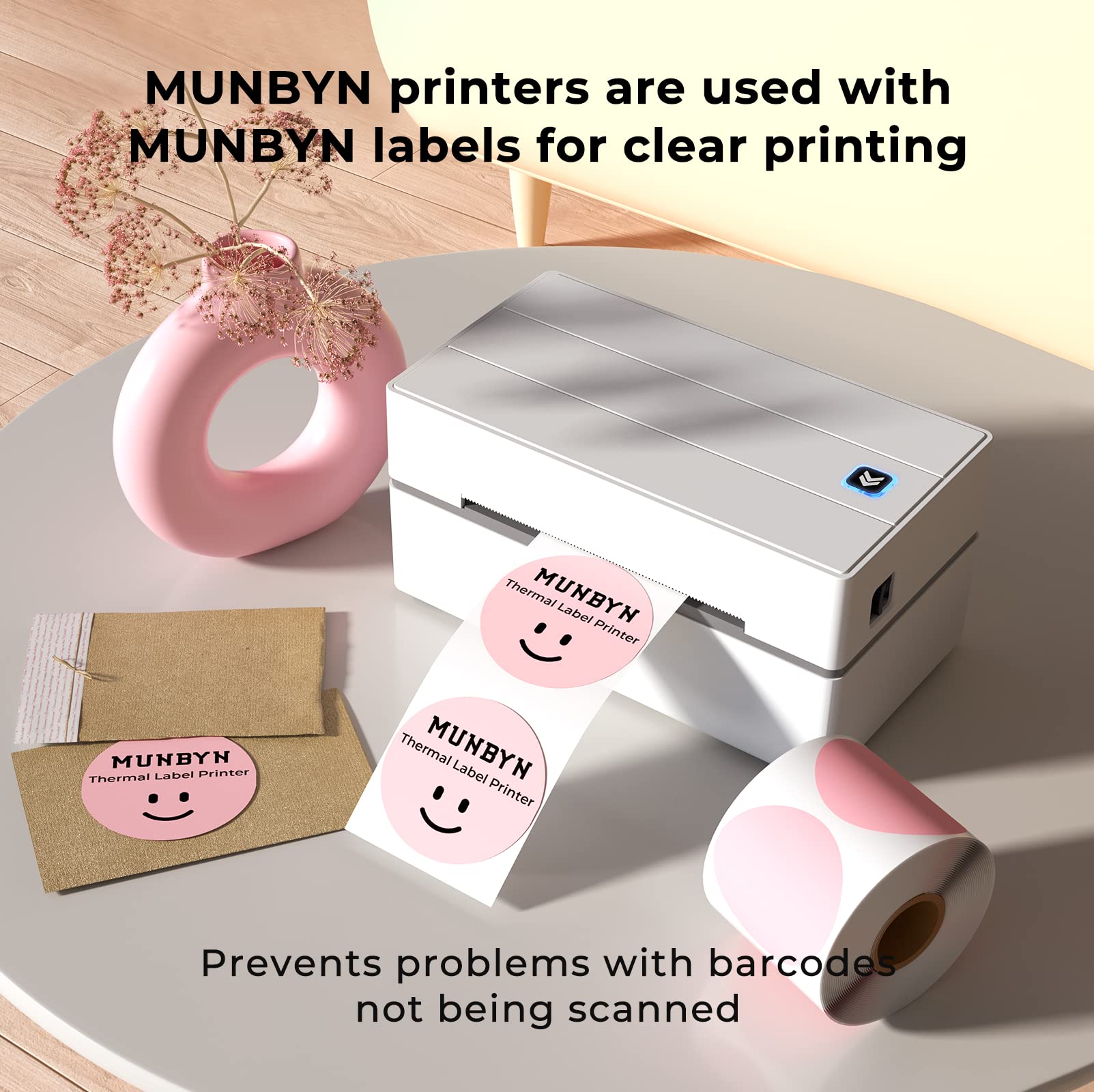 MUNBYN P130 4x6 USB Thermal Shipping Label Printer - Desktop Barcode Printer for Small Business | Compatible with Mac, Windows, Canada Post, UPS, USPS | Easy Setup for Shipping Packages, E-commerce & Logistics