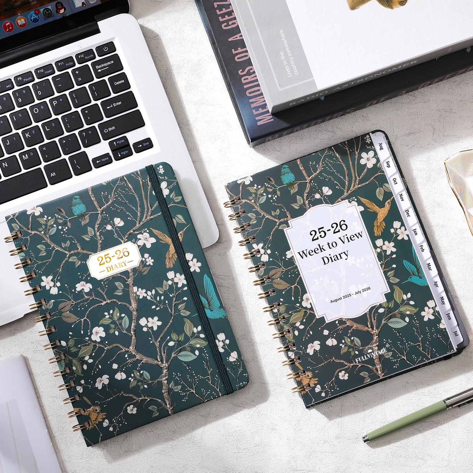 2025-2026 Academic Planner - A5 Weekly Diary from August 2025 to July 2026 with Twin-Wire Binding, Hard Cover & Elastic Closure (21.5x15.5x1.5cm) - Perfect for Students, Teachers & Office Professionals
