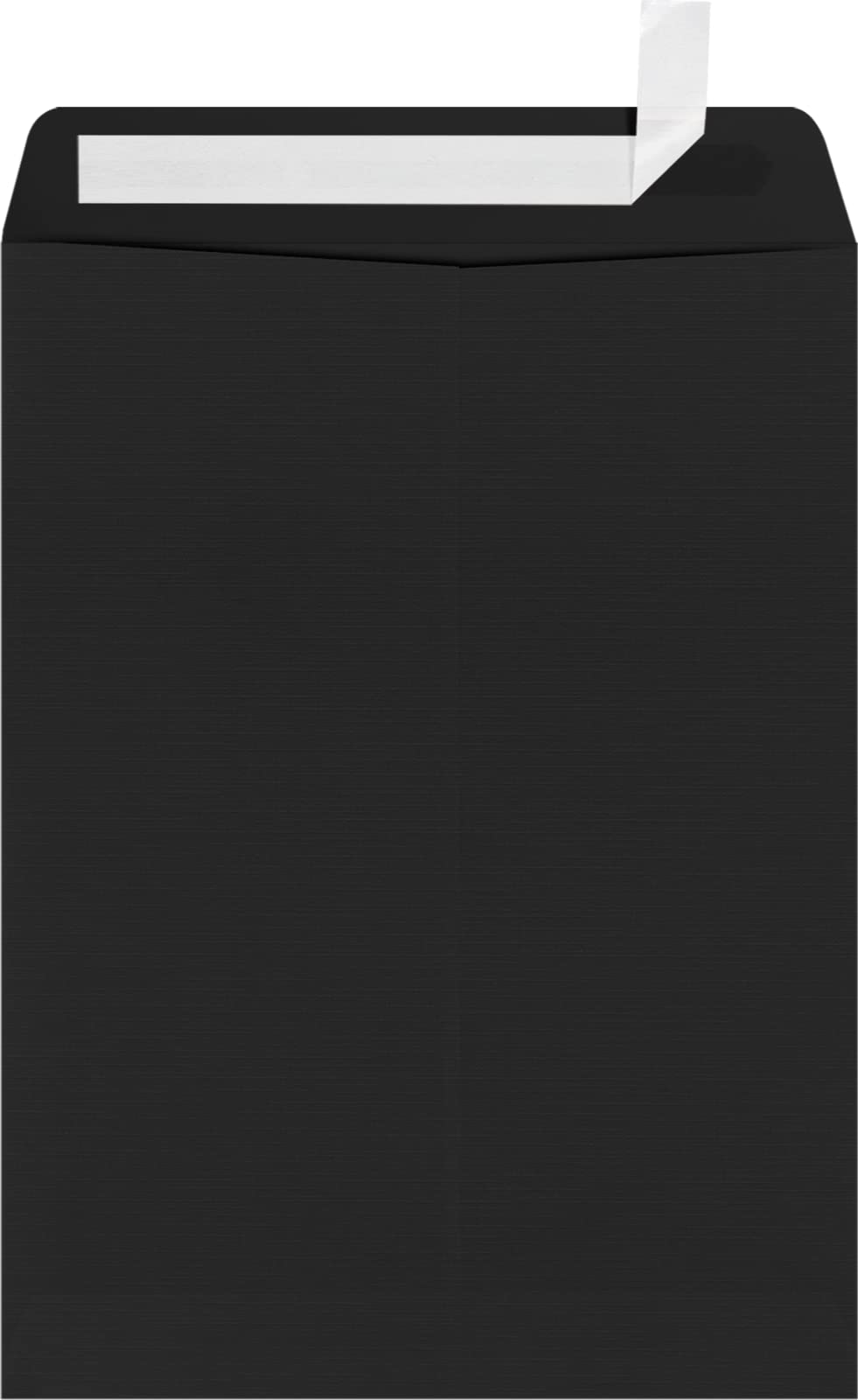LUXPaper 9 x 12 Open End Envelopes - Peel & Press Seal, Black Linen Texture, 80lb. Text Weight, Pack of 1,000 | Perfect for Business Mailings, Wedding Invitations & Professional Correspondence
