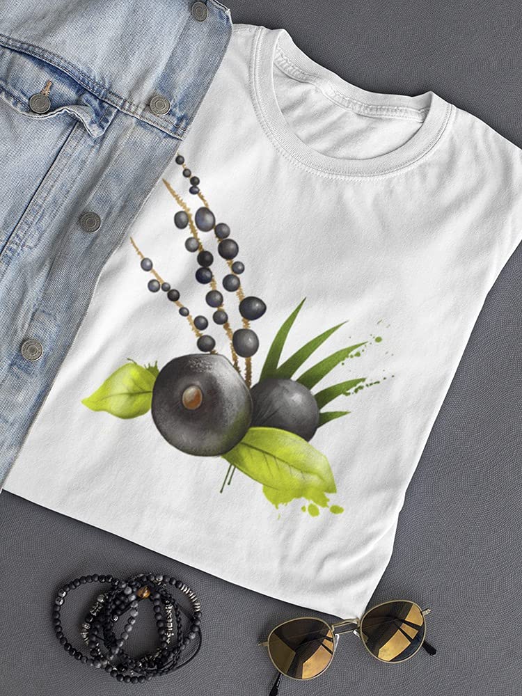 Acai Palm Leaf Print Women's T-Shirt - Casual Summer Fashion Top for Beach Outings & Tropical Vacations