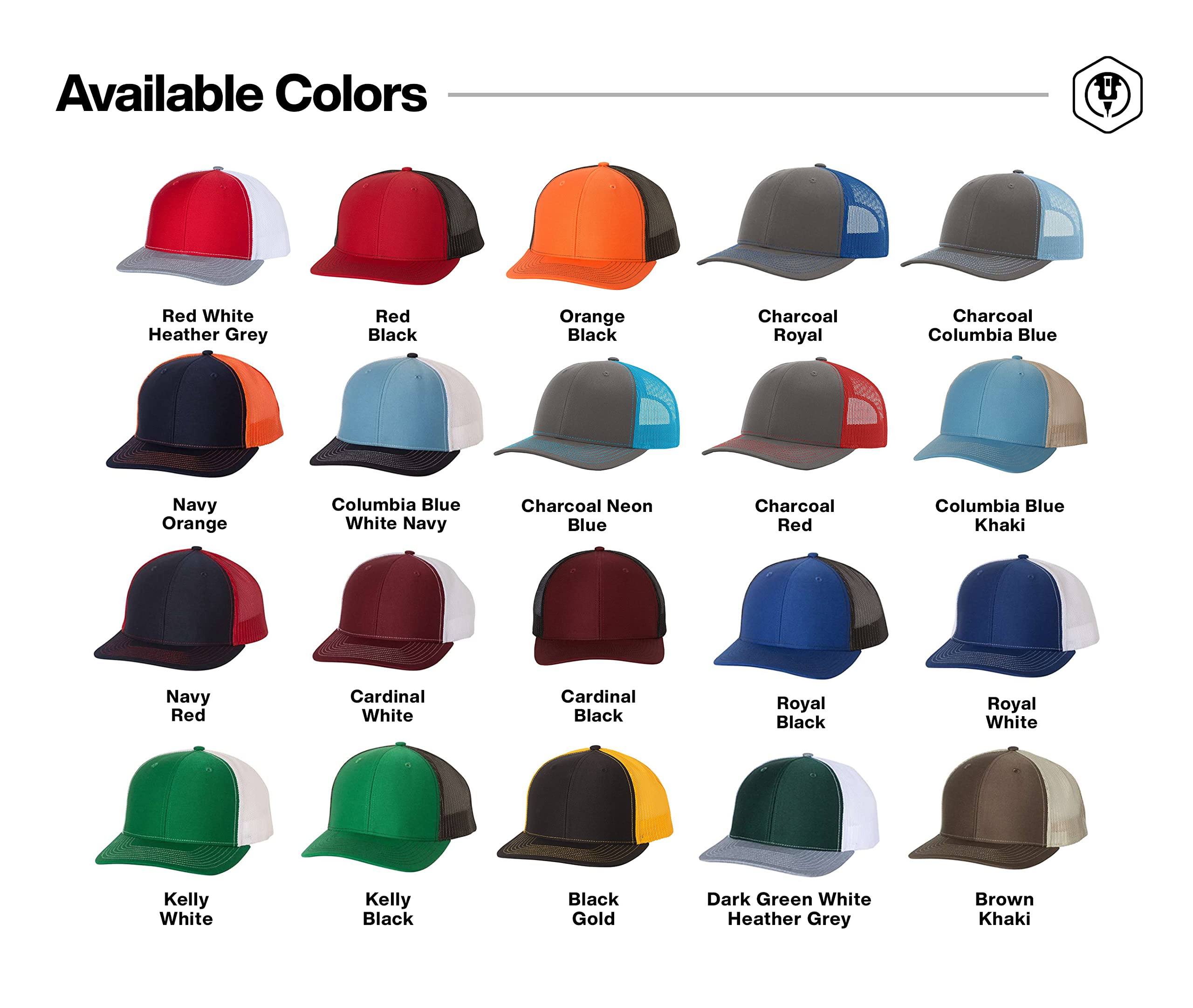 Custom Trucker Leather Patch Hat with Laser Engraving - Navy/Orange Color - Perfect for Outdoor Activities, Road Trips & Casual Wear