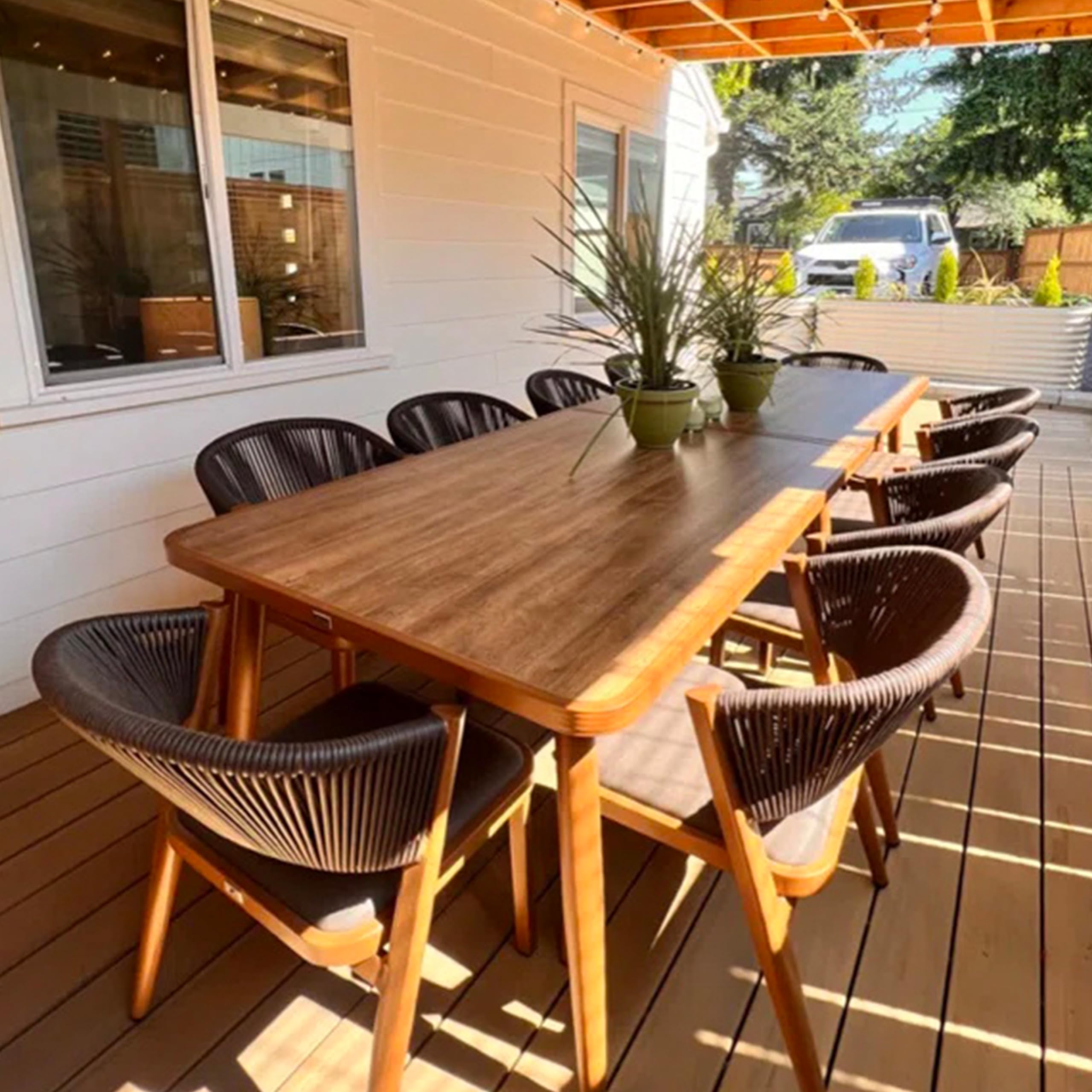PURPLE LEAF 2-Piece Patio Dining Set - All-Weather Wicker Chairs with Aluminum Frame & Cushions for Outdoor Dining - Perfect for Lawn, Garden, Backyard & Deck (Brown) | Ideal for Al Fresco Meals, Poolside Relaxation & Entertaining Guests