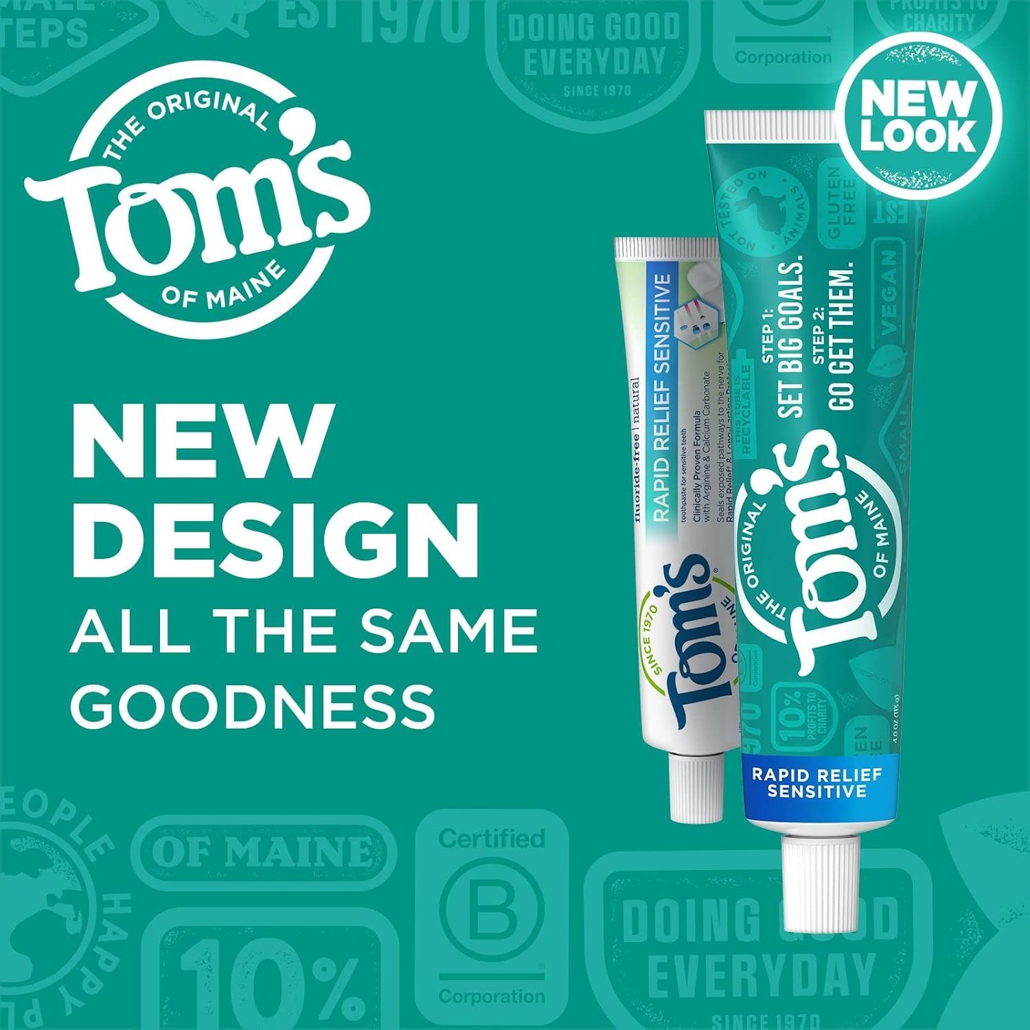 Tom's of Maine Rapid Relief Sensitive Natural Toothpaste - 4oz (Pack of 3) | Fluoride-Free for Sensitive Teeth & Gum Care | Ideal for Daily Oral Hygiene & Travel