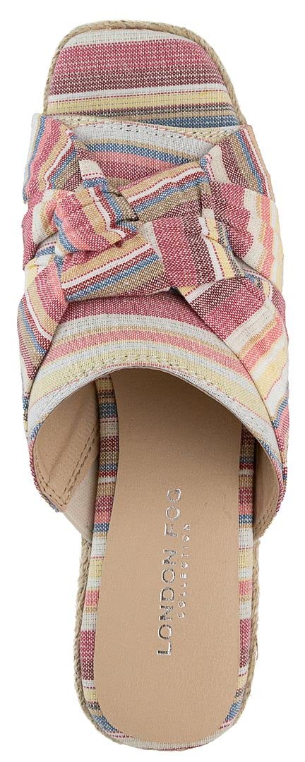 London Fog Women's Wedge Sandals with Bow - Casual Summer Shoes for Outings