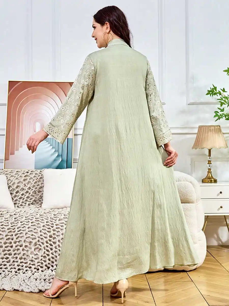 Elegant Eid Sequins Middle East Arab Caftan Kaftan Dress for Women - Traditional Islamic Party Wear #25397 | Perfect for Eid Celebrations, Weddings & Special Occasions