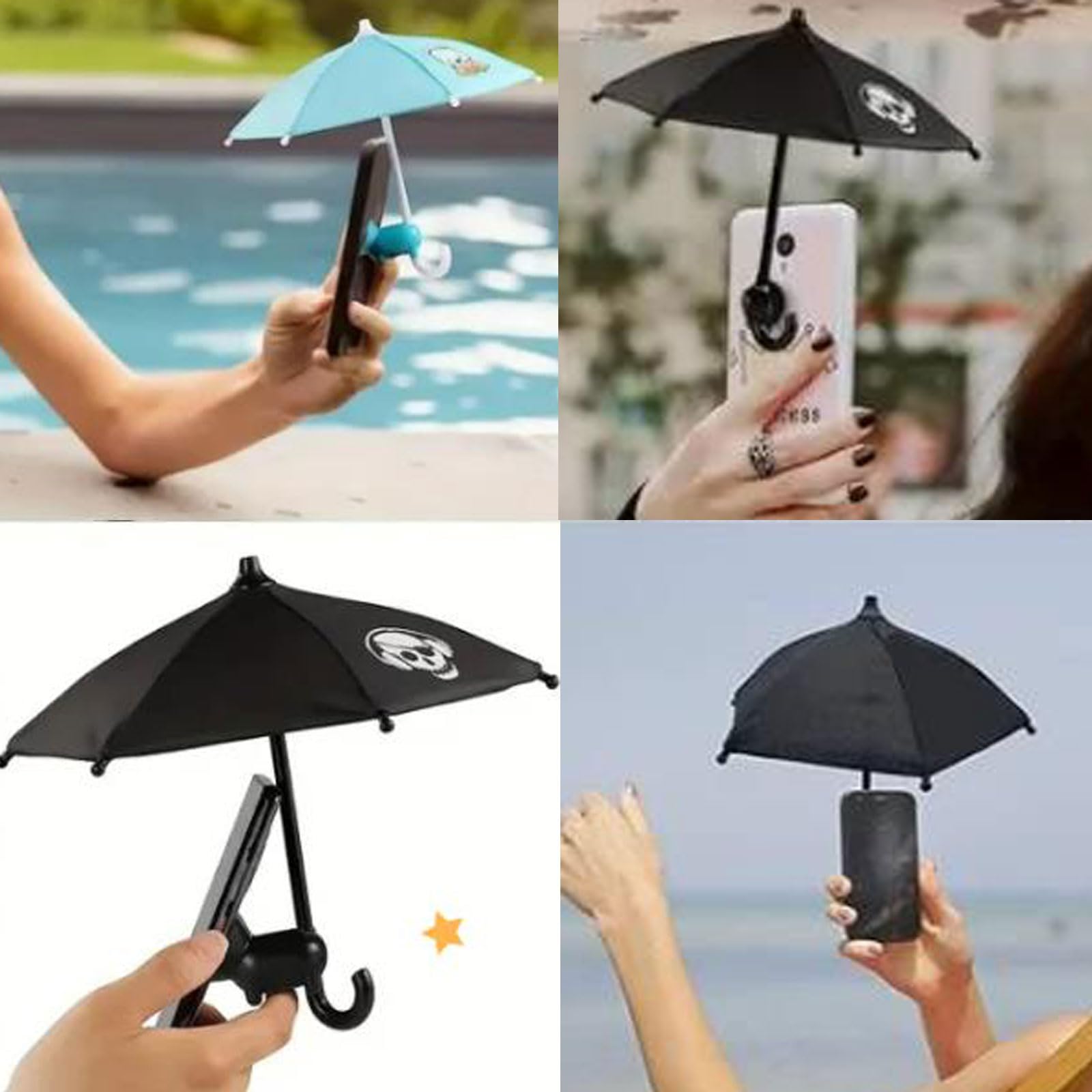UV Protection Phone Umbrella with Suction Cup - Portable Sun Shade for Smartphones - Perfect for Beach, Pool, and Outdoor Activities