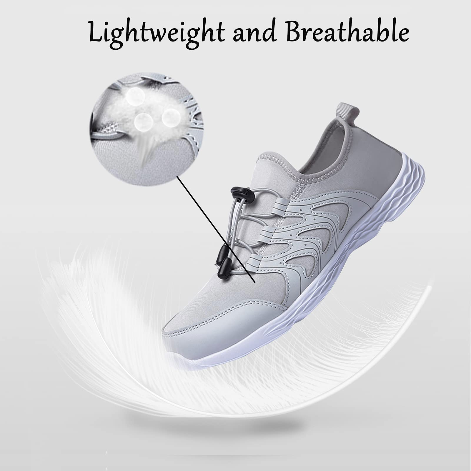 Men's Quick Dry Water Shoes - Lightweight Slip-On Athletic Water Sport Walking Shoes for Beach, Pool, and Outdoor Adventures
