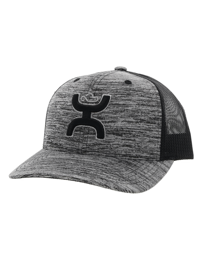 Hooey 2206T GYBK STERLING Mid Profile Snapback Trucker Hat - Black & Grey Adjustable Cap for Men & Women - Perfect for Outdoor Activities, Sports, and Casual Wear