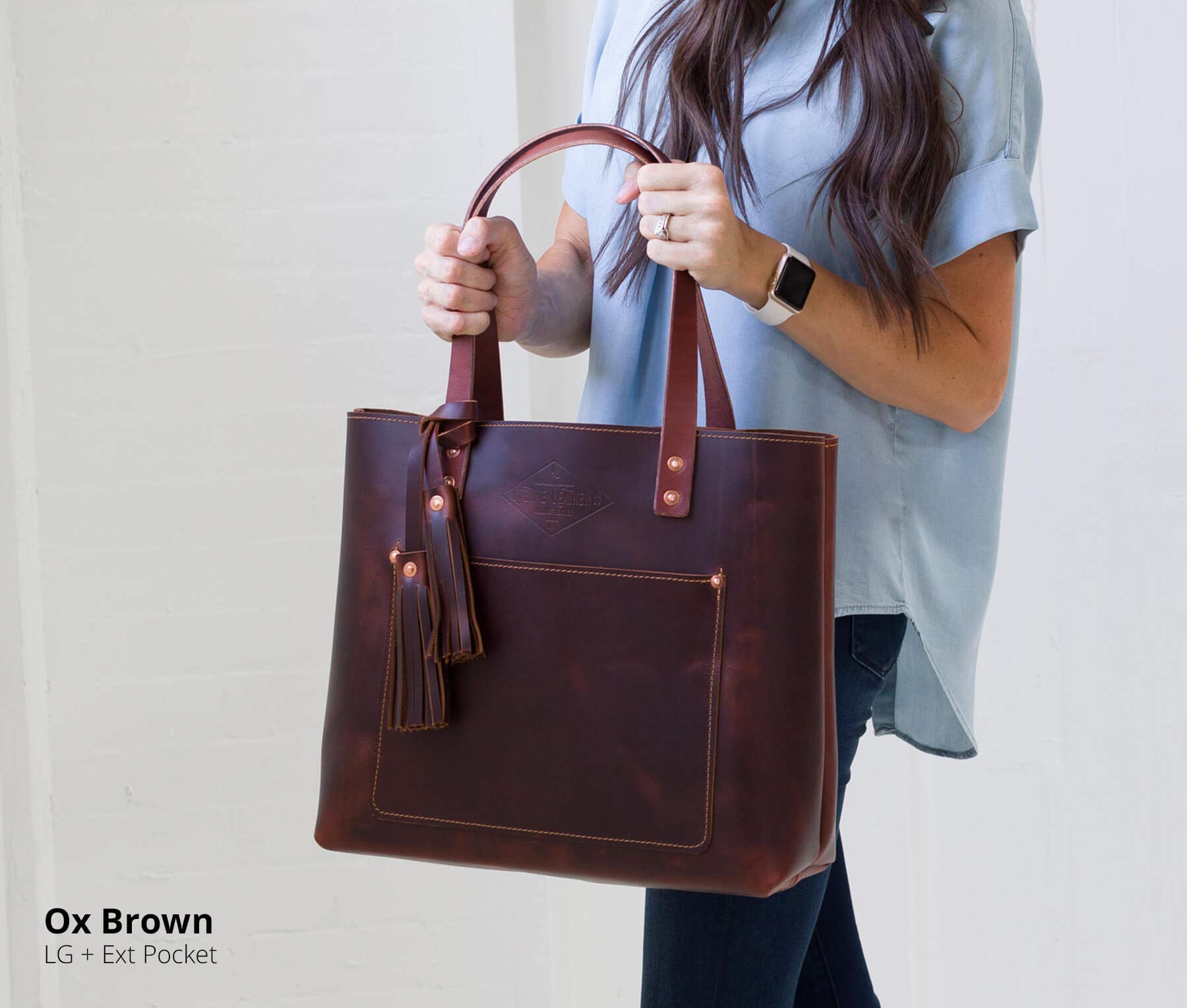 Green Leather Tote Bag for Women - Stylish Diaper & Laptop Bag