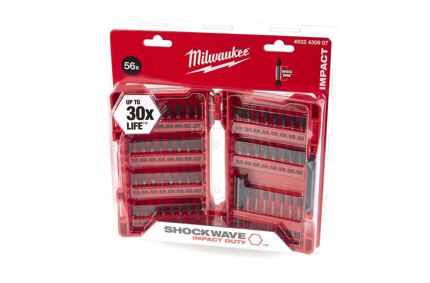 Milwaukee MW4932430907 15-Piece Impact Ready Bit Set with Case - Red - Perfect for Drilling, Screwdriving & Construction Projects