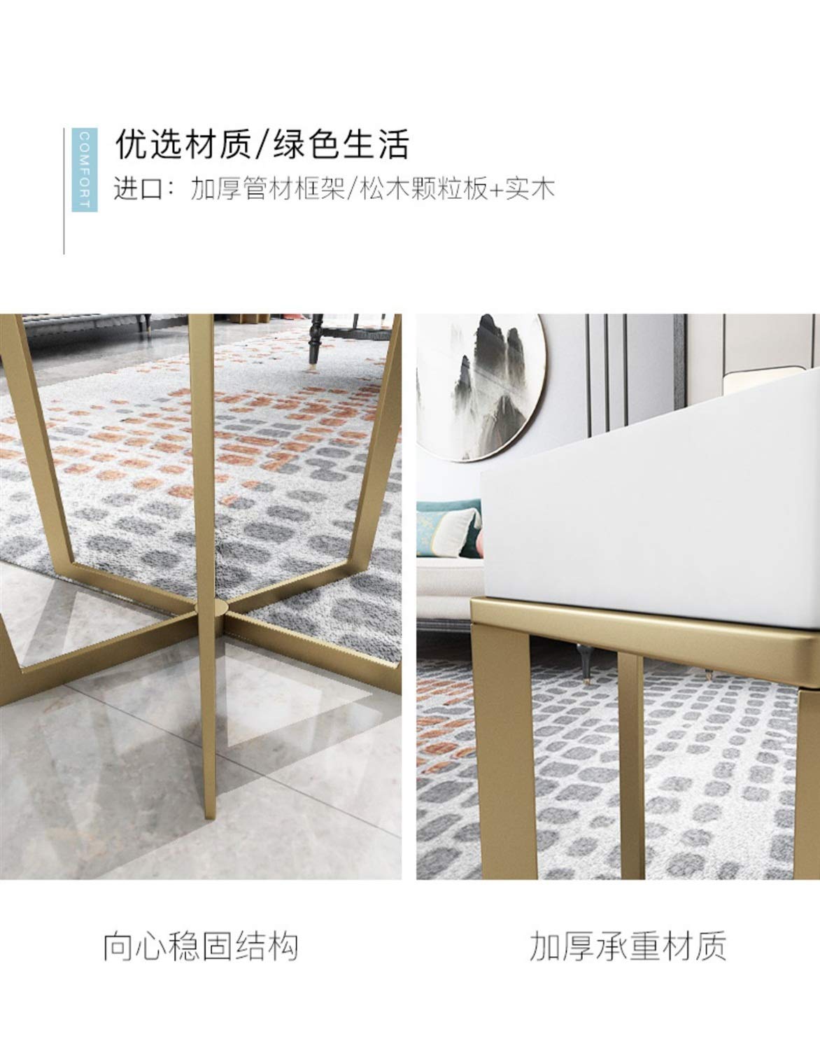 White Square Iron Side Table - 21.6