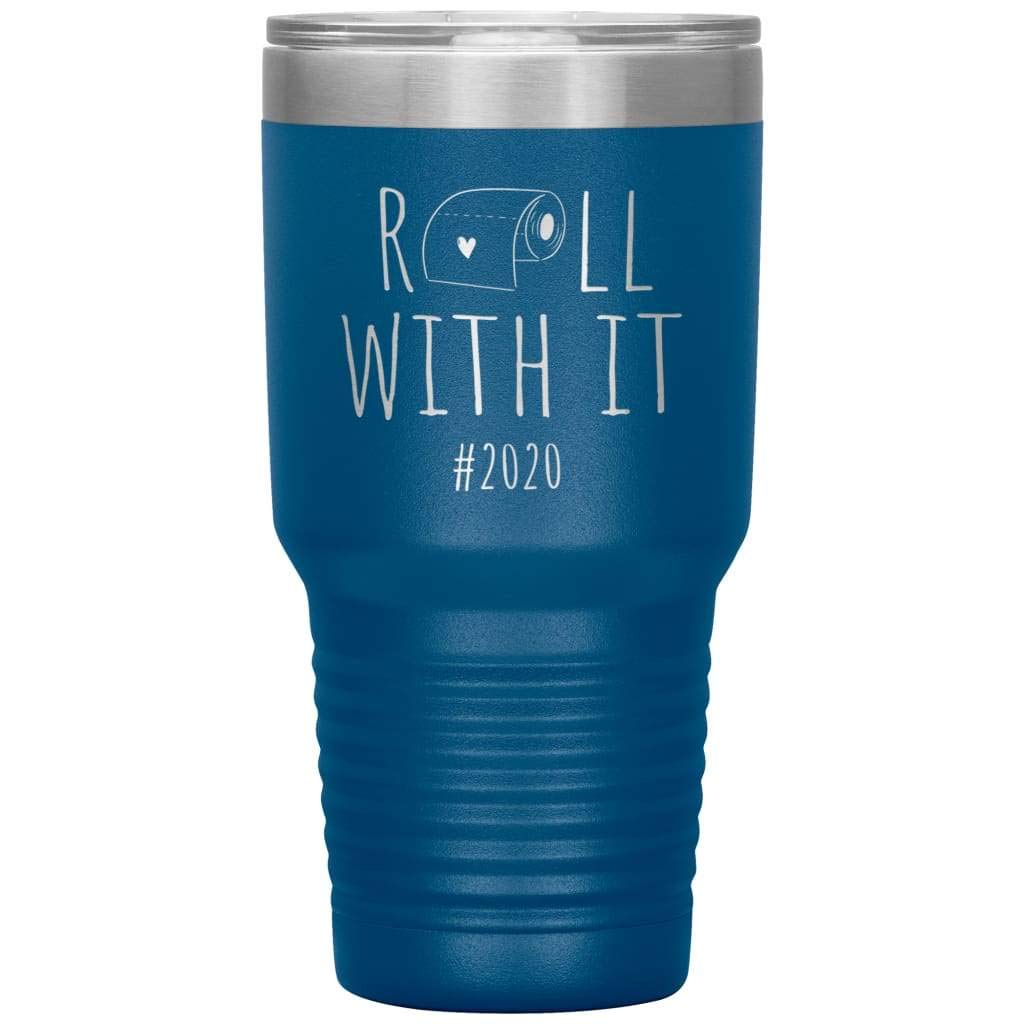 2020 Laser Etched 30oz Stainless Steel Tumbler with Funny Toilet Paper Design - Pewter Color | Great for Office Pranks, Gag Gifts & Coffee Lovers