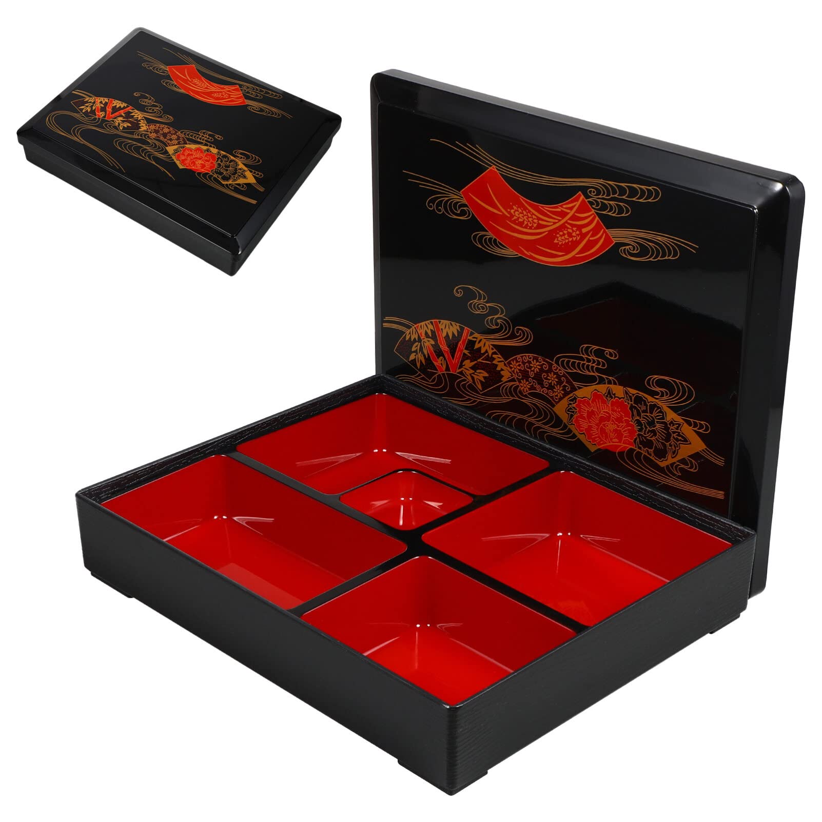 Cabilock Japanese Sushi Bento Box - Plastic Food Storage Container with Lid for Sushi, Candy, Snacks - Perfect for Restaurants, Home, Office & Picnics