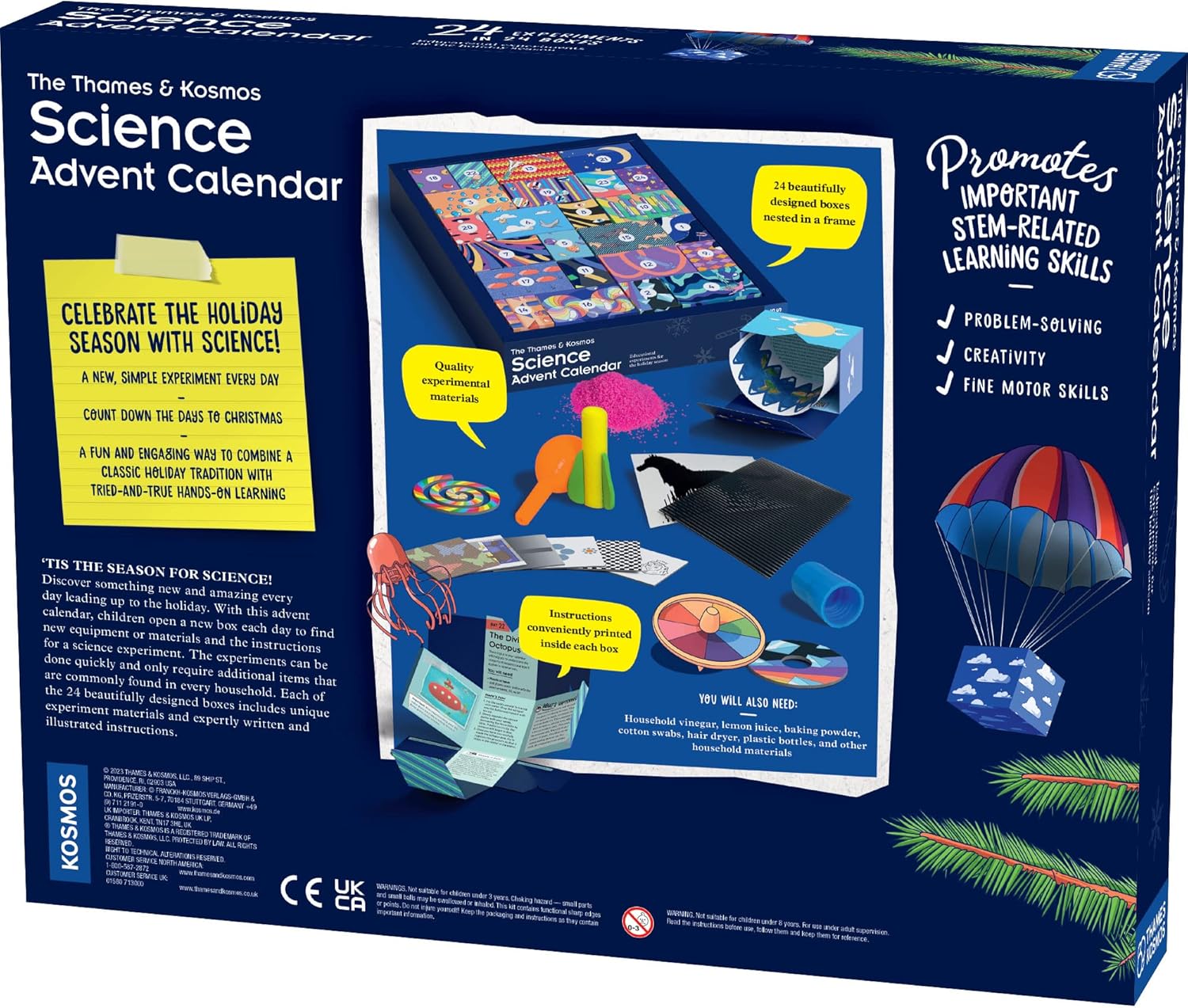 Thames & Kosmos Science Advent Calendar - 24 Days of STEM Experiments & Educational Activities for Kids - Perfect for Holiday Learning & Christmas Countdown