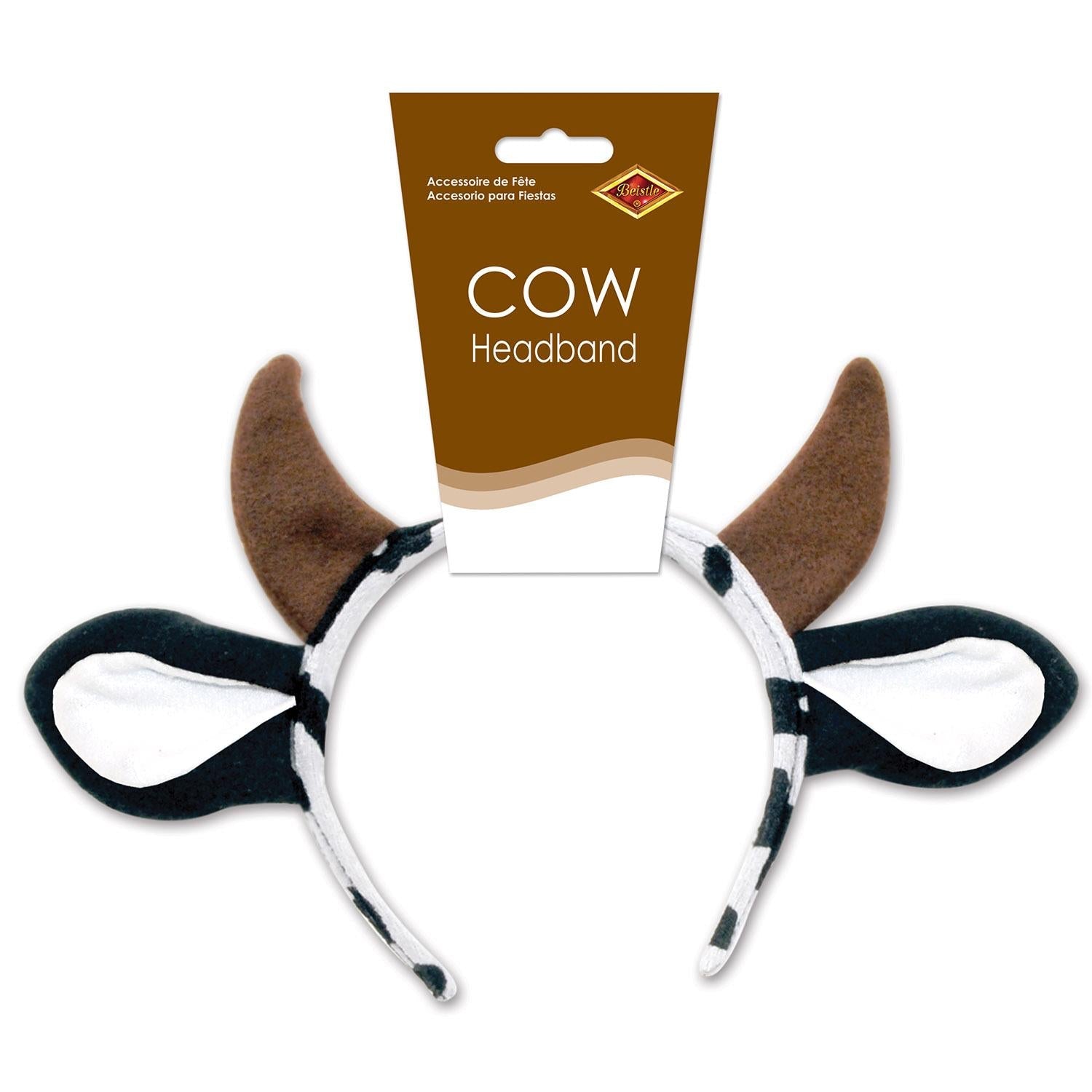 12 Pack Cow Headbands for Women & Men - Fun Farm Animal Costume Accessories for Halloween, Cosplay, and Themed Parties