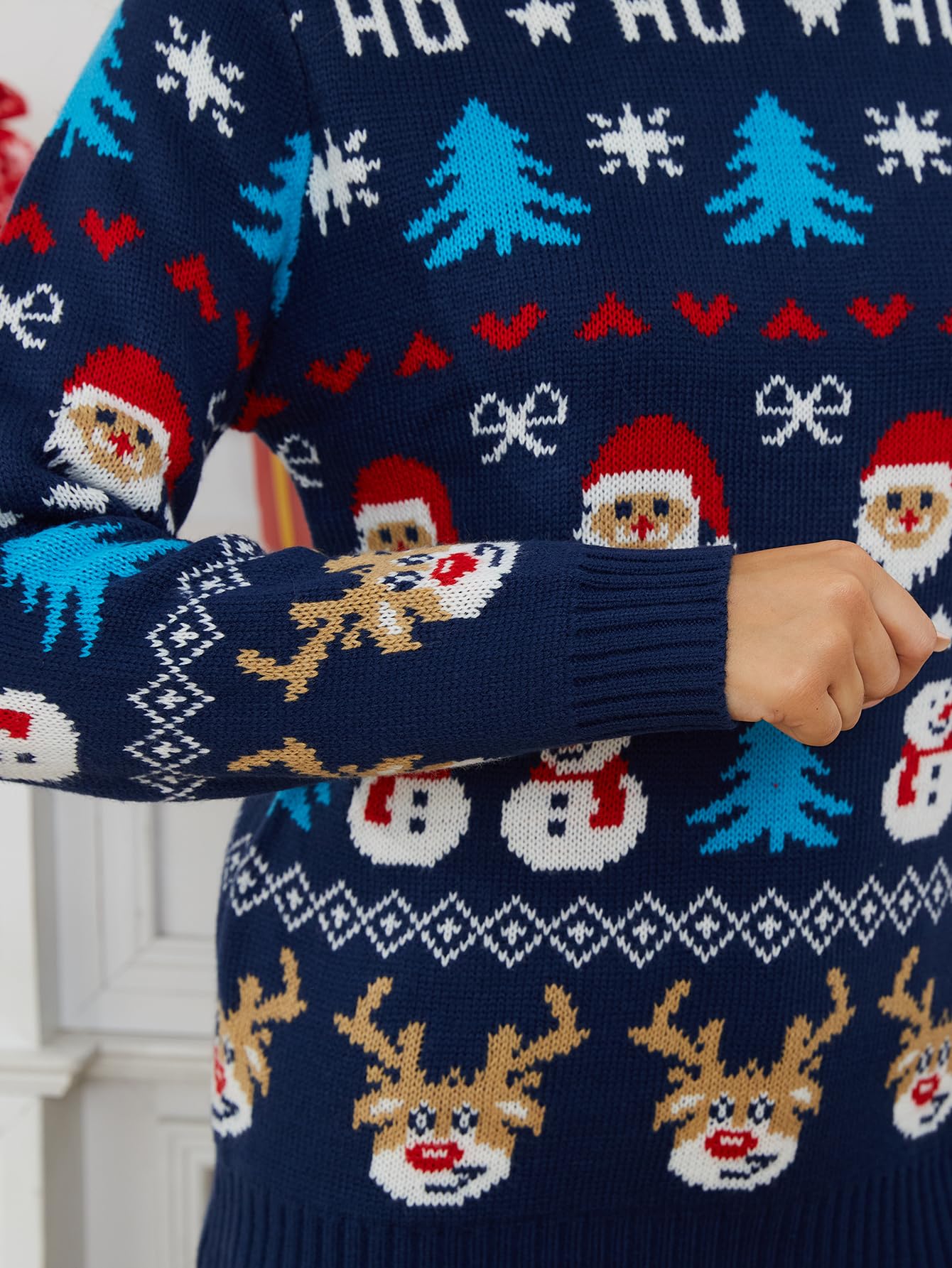 Festive Ugly Christmas Sweater for Women - Holiday Crewneck Sweatshirt Long Sleeve Pullover Top | Perfect for Christmas Parties, Family Gatherings & Office Holiday Events
