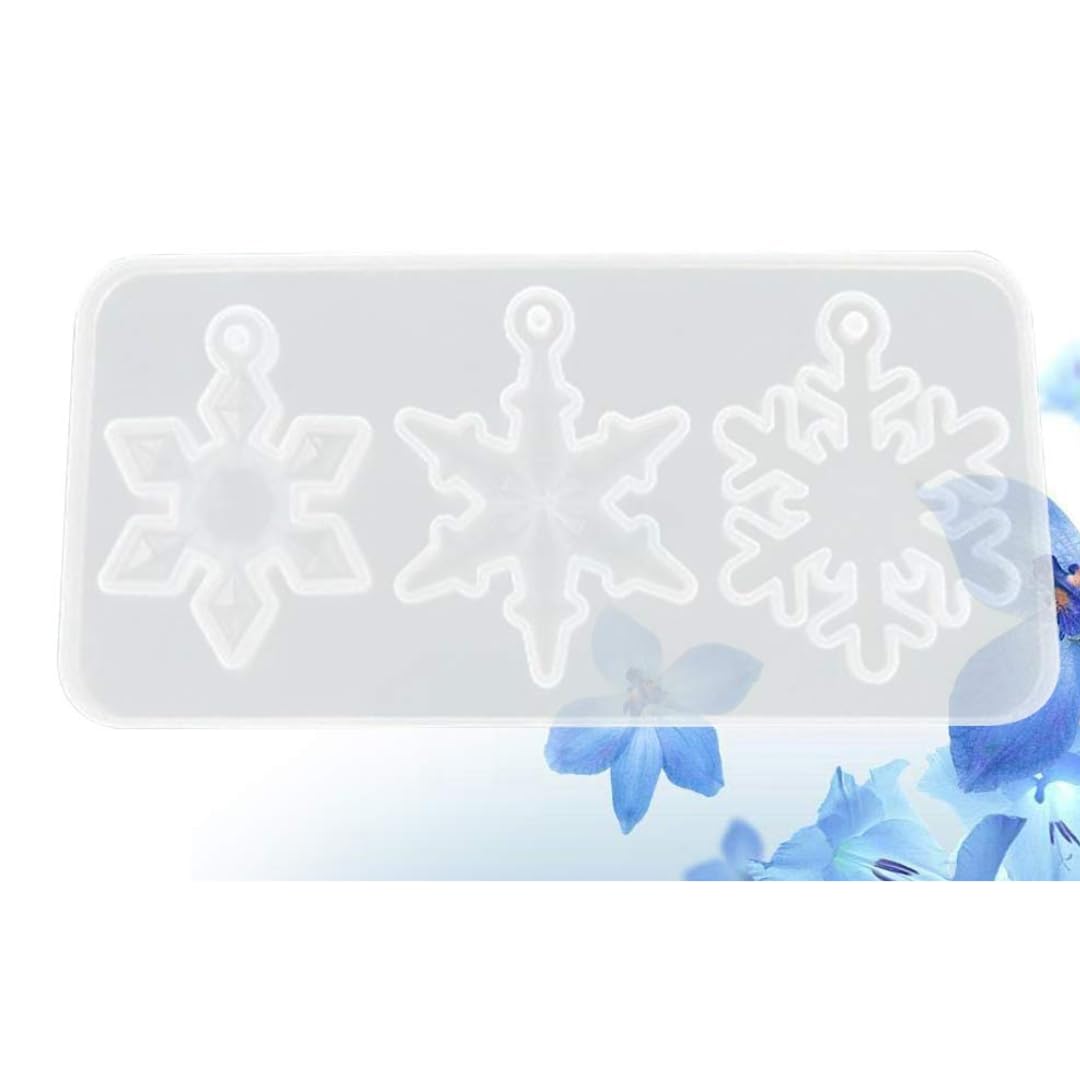 SODEE® Snowflake Shaped DIY Jewelry Pendant Casting Molds - Epoxy Resin Molds for Handmade Necklaces, Earrings & Charms - Perfect for Christmas Decorations & Winter Craft Projects