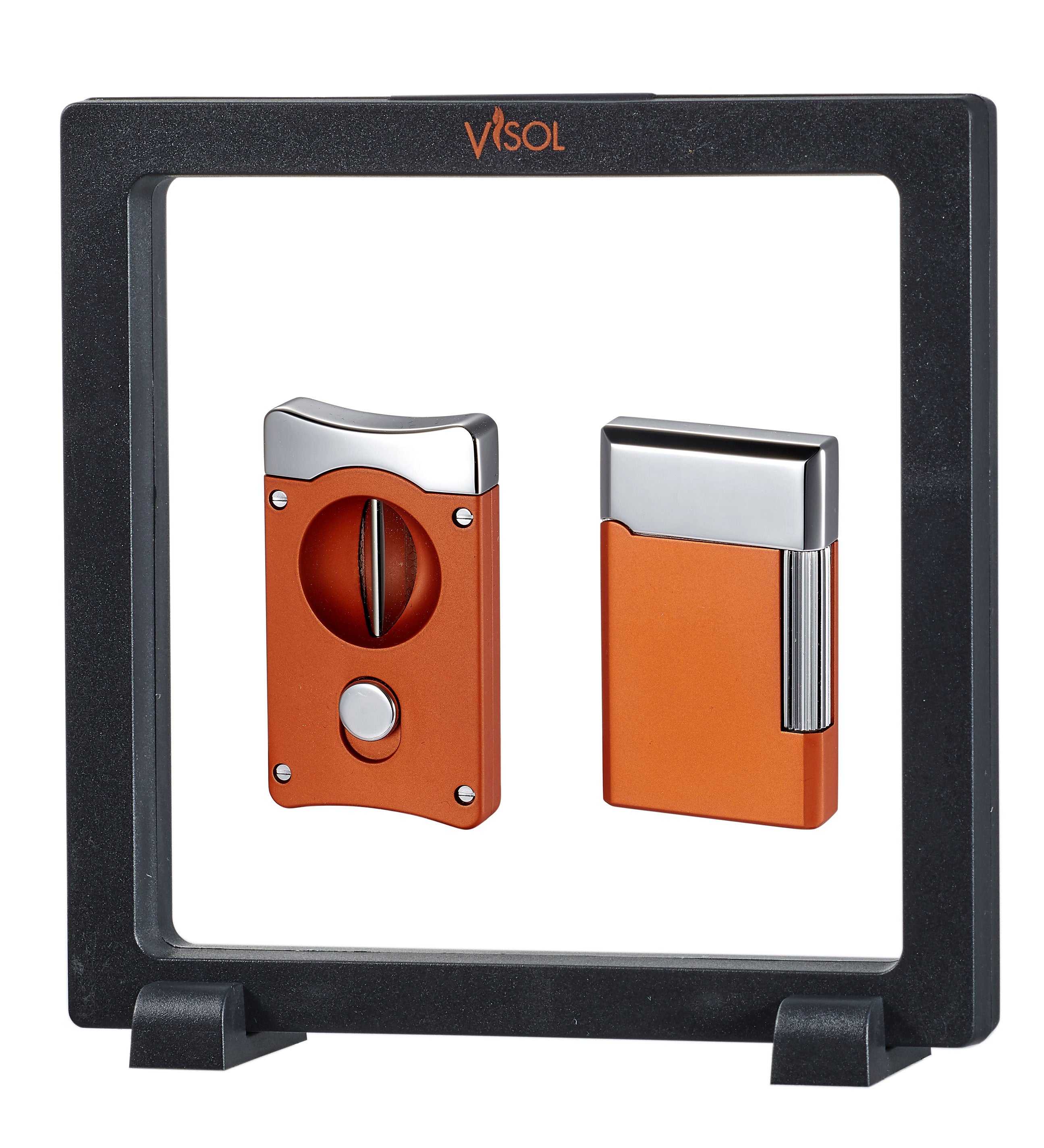 Visol Burnt Orange Wedge V & Pyxis Floating Candle Gift Set - Elegant Home Decor for Weddings, Spa Relaxation, and Romantic Dinners