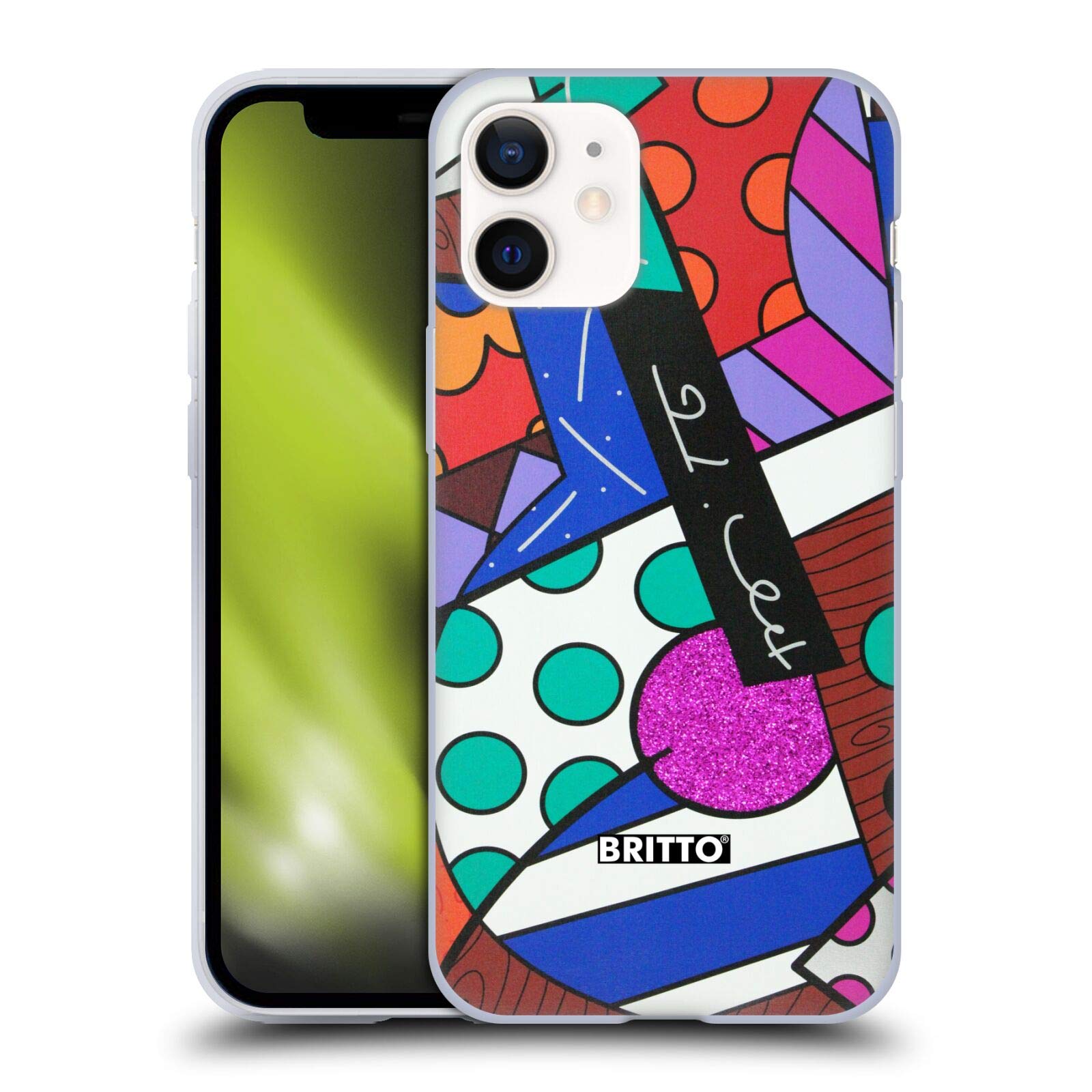 Officially Licensed Britto Jazz Abstract iPhone 12 Mini Case - Soft Gel Protective Cover with Colorful Art Design - Perfect for Everyday Use, Gift Giving & Showcasing Unique Style