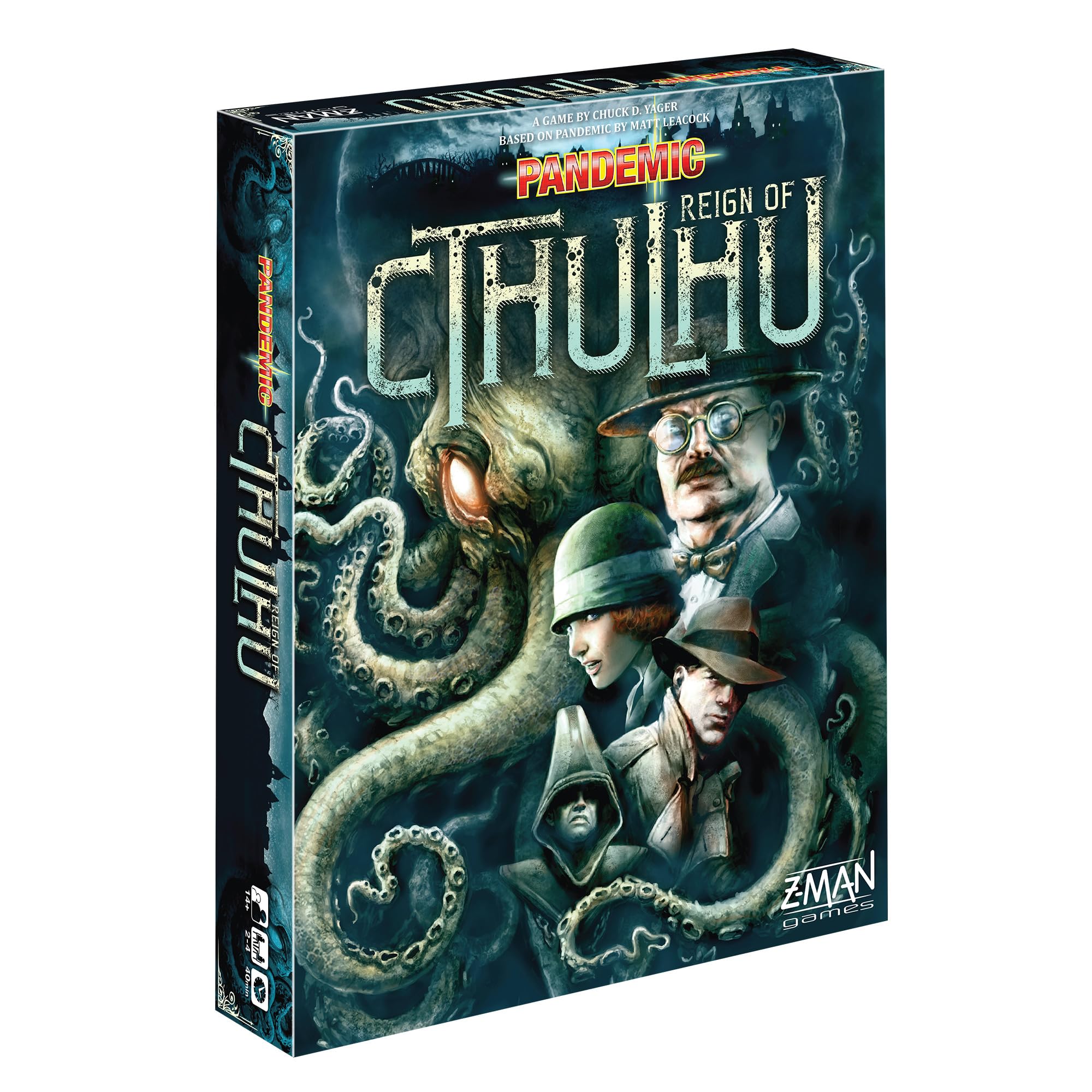 Pandemic Reign of Cthulhu Board Game by Z-Man Games | Strategy Game for 2-4 Players Ages 14+ | 40 Min Playtime | Lovecraftian Horror Adventure for Game Nights & Family Gatherings