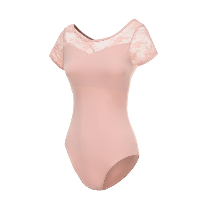 Women's Ballet Leotard - Short Sleeve Dance Bodysuit for Girls & Adults - Perfect for Ballet Class, Dance Practice & Performance
