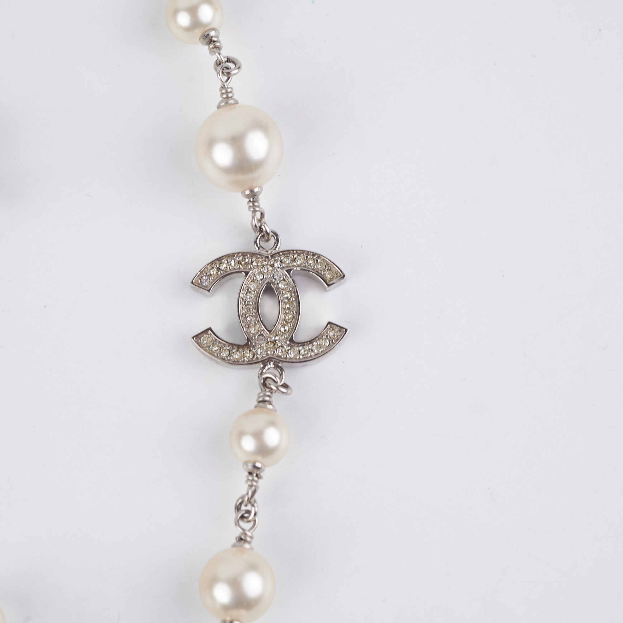 Chanel CC Pearls Long Necklace - Elegant Pearl & Logo Pendant for Women | Perfect for Parties, Weddings & Special Occasions