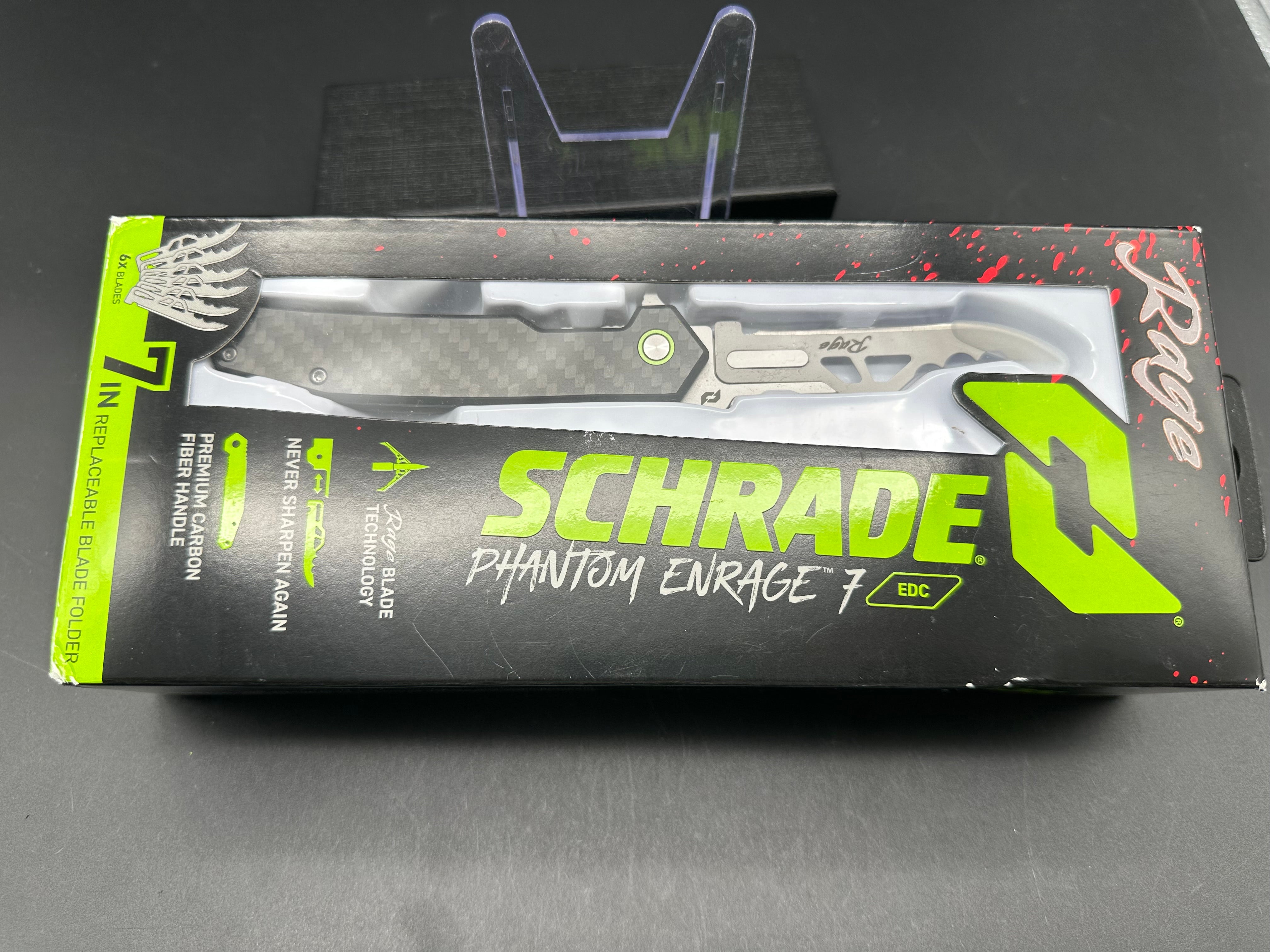 Schrade Phantom Enrage 2 Tactical Folding Knife - High Carbon Stainless Steel Blade, G10 Handle for Outdoor Camping, Hunting & Survival Gear