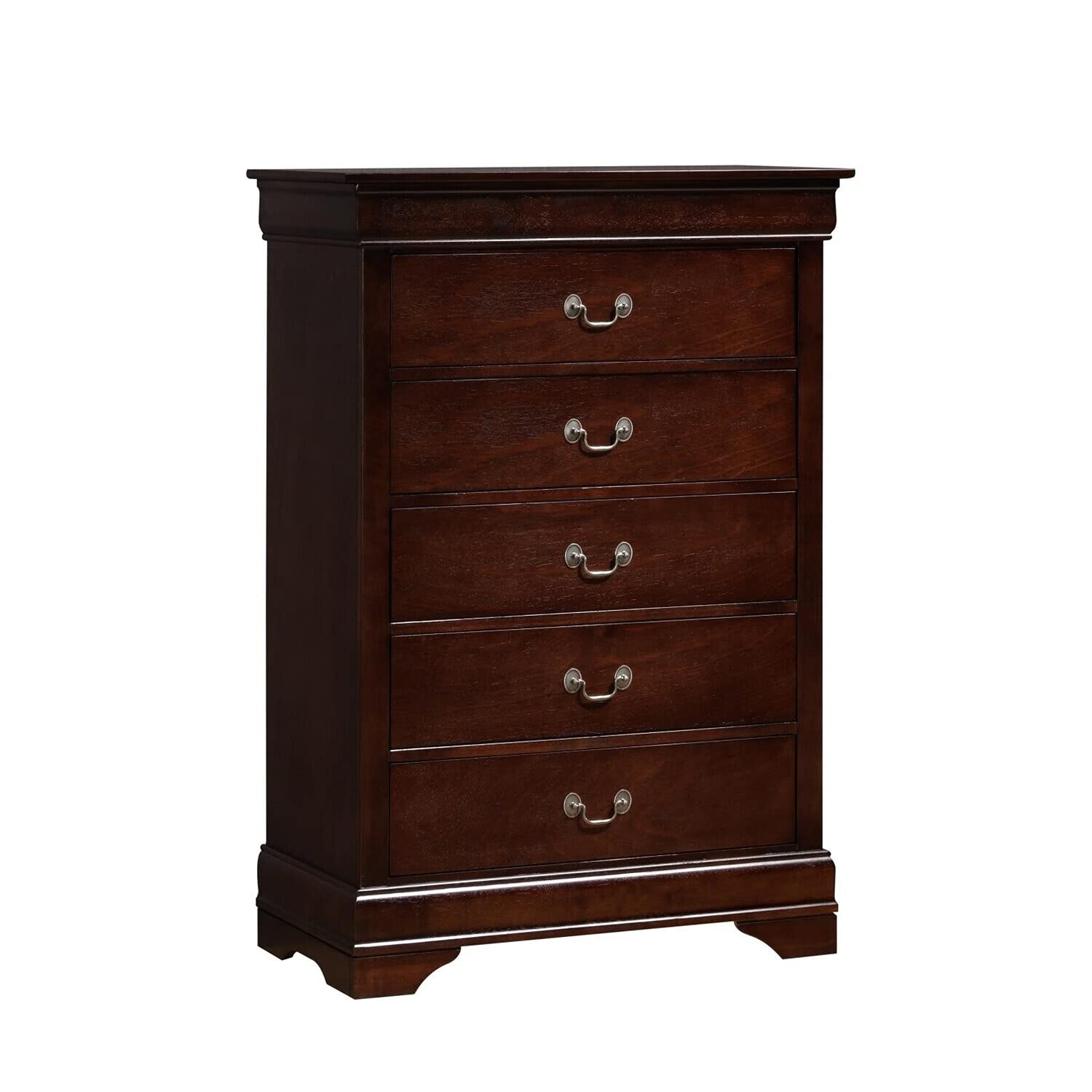 MYCO Furniture Louis Philippe Chest - Elegant Wooden Dresser with 5 Drawers for Bedroom Storage | Perfect for Home Decor & Organizing Clothes