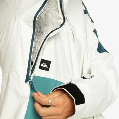 Quiksilver Snow Radicalo Blue & White Snowboard Jacket – Waterproof & Insulated for Winter Sports & Outdoor Adventures