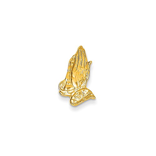 14K Yellow Gold Praying Hands Tie Tack Pin - Religious Jewelry for Men, Christian Gifts, Lapel Pin for Suits & Blazers - Perfect for Church, Weddings & Formal Events