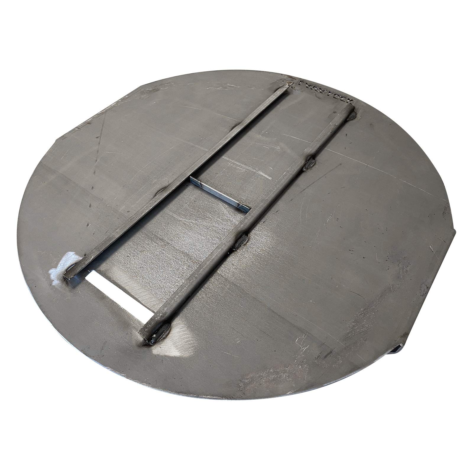 Premium LavaLock Flat Top Griddle Grate for UDS 55 Gallon Drum Smokers - Heavy Duty Steel Grill Plate with Handles - Compatible with Weber Smokey Mountain WSM & Kettle Grills - Perfect for BBQ, Smoking, and Outdoor Cooking