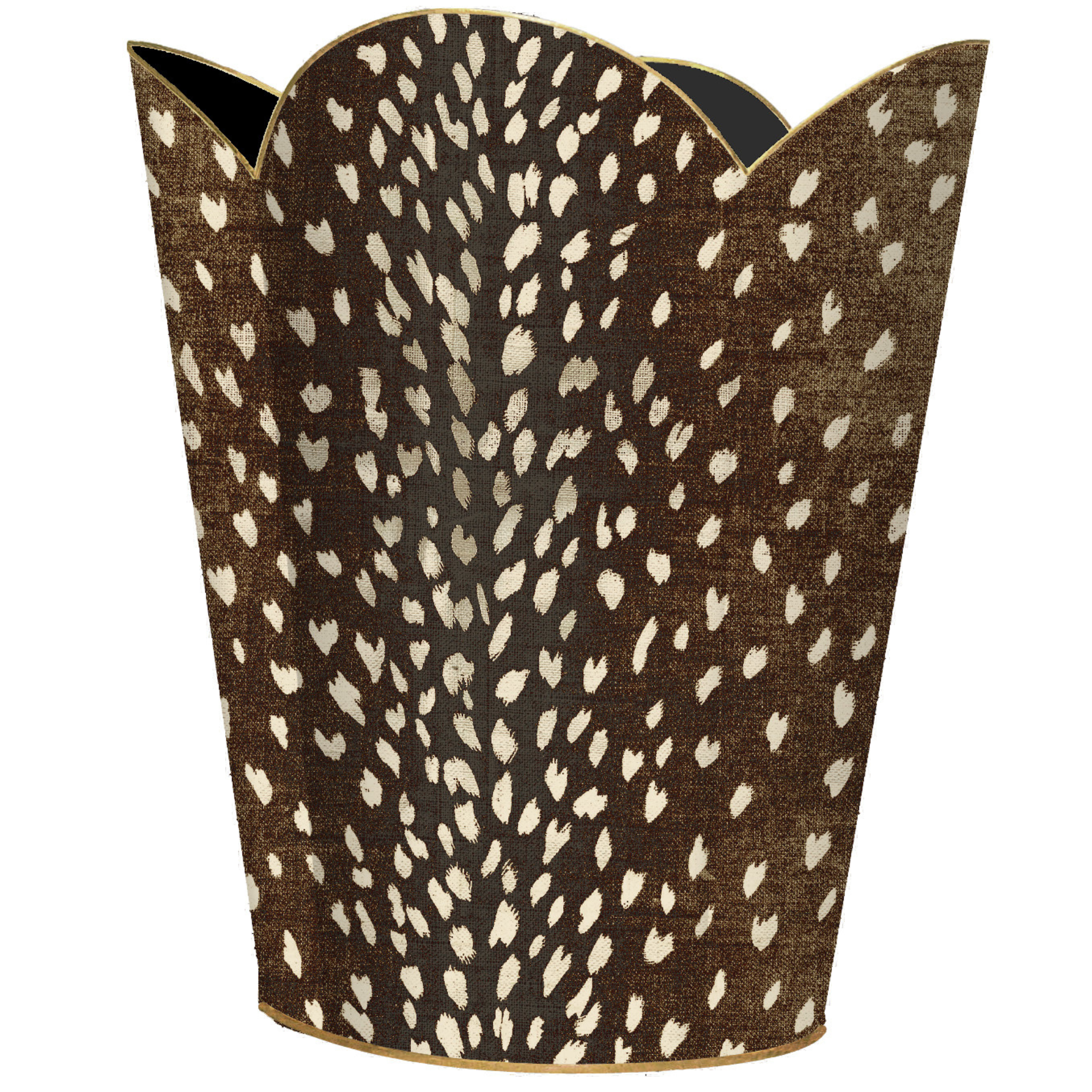 Eco-Friendly Brown Antelope Print Wastebasket with Matching Tissue Box Cover - Perfect for Home, Office & Bathroom Organization