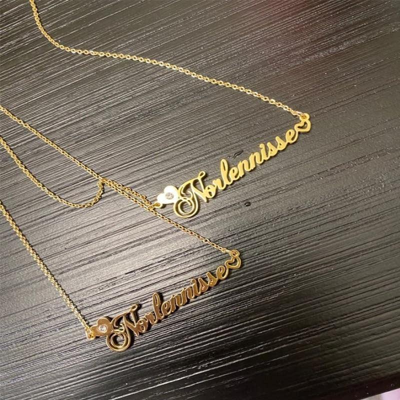 10K, 14K, 18K Solid Gold Personalized Name Necklace for Women - Custom Engraved Jewelry Gift (G-H Color, I2-I3 Clarity) - Perfect for Birthdays, Anniversaries & Special Occasions