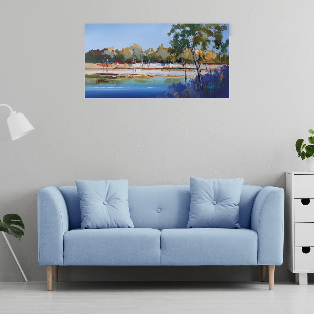 Late Night The Murray 2 Canvas Wall Art by Craig Trewin Penny - Modern Fine Art Painting for Living Room, Bedroom, Office Decor - Ready to Hang 40x21 Inches - Perfect for Home, Bar & Dining Room Wall Decor
