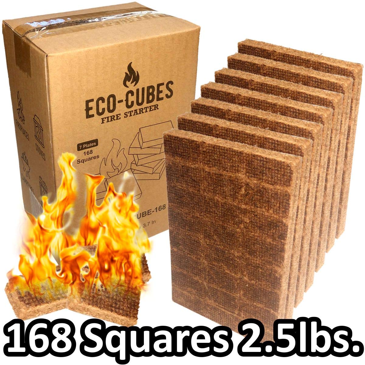 Eco-Friendly Fire Starter Cubes - Quick & Easy Fire Lighters for Chimney, Charcoal Grill, Fireplace, Camping & Pellet Stove - Perfect for Outdoor BBQ, Backyard Bonfire & Emergency Survival Kits
