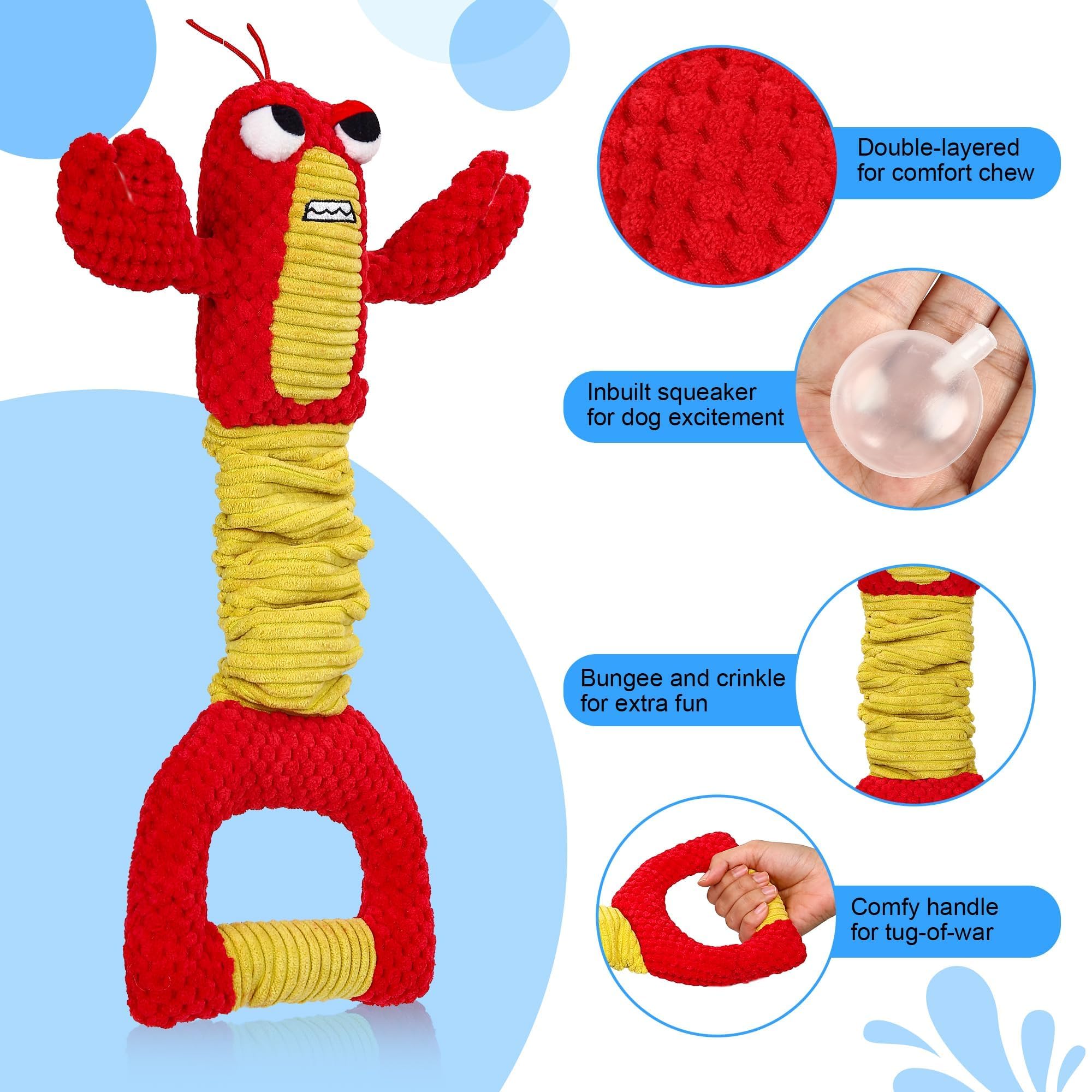 IOKHEIRA Indestructible Dog Toys for Aggressive Chewers - Ultra Durable Chew Toys for Large Dogs & Big Breeds, Lamb Chop Design (Red) - Perfect for Playtime, Training & Anxiety Relief