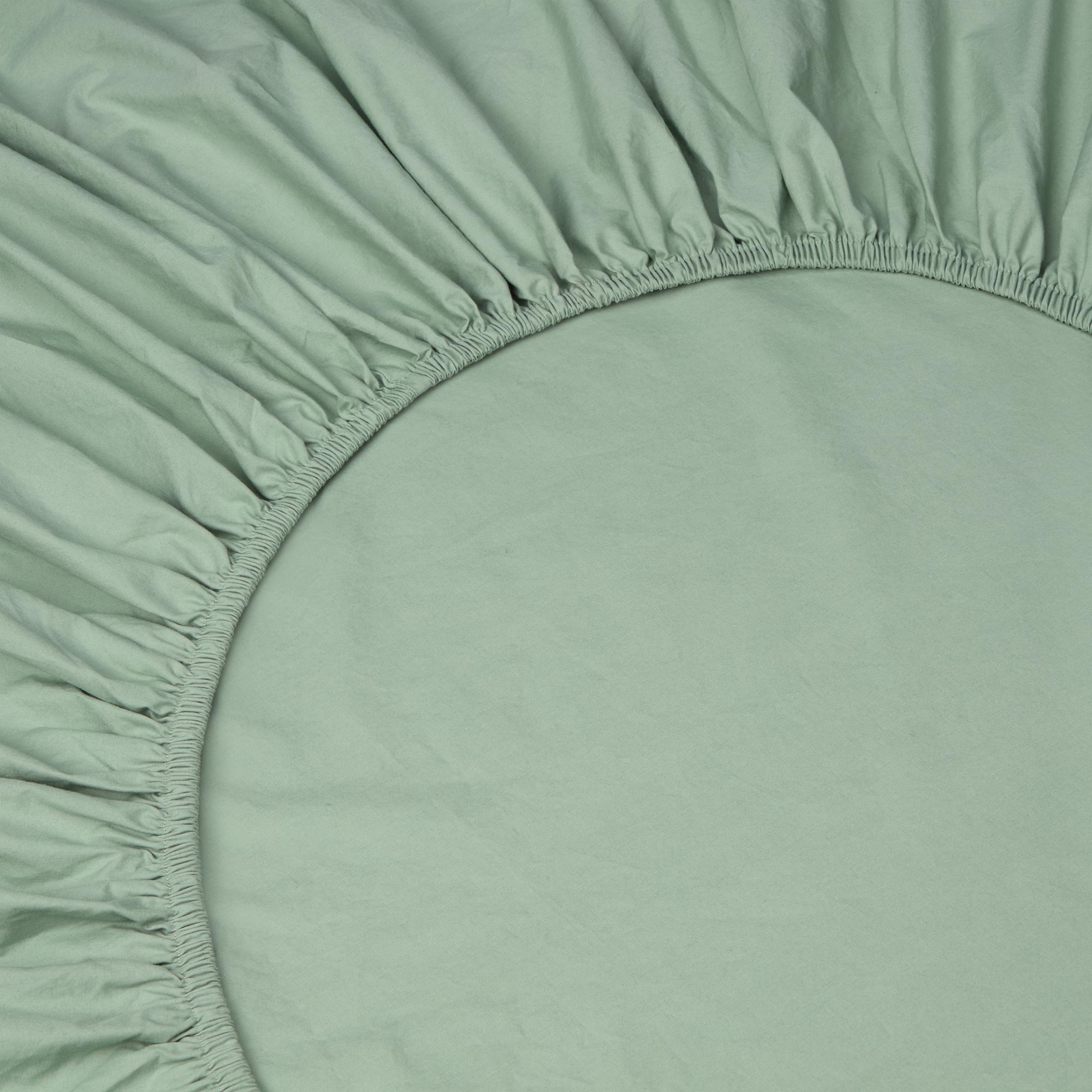 Premium Mellow Green Washed Cotton Percale Fitted Sheet - Soft & Breathable Bed Sheet for Queen Size Bed - Perfect for Home, Hotel, and Guest Room Comfort