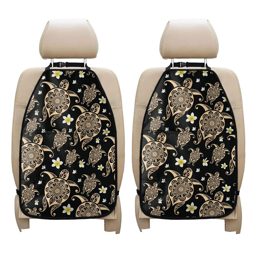 Chaqlin Sea Turtles Car Organiser 2PCS - Car Seat Back Organizer, Storage Protector for Kids & Baby, Kick Mat Travel Accessories - Ideal for Family Road Trips and Daily Commutes