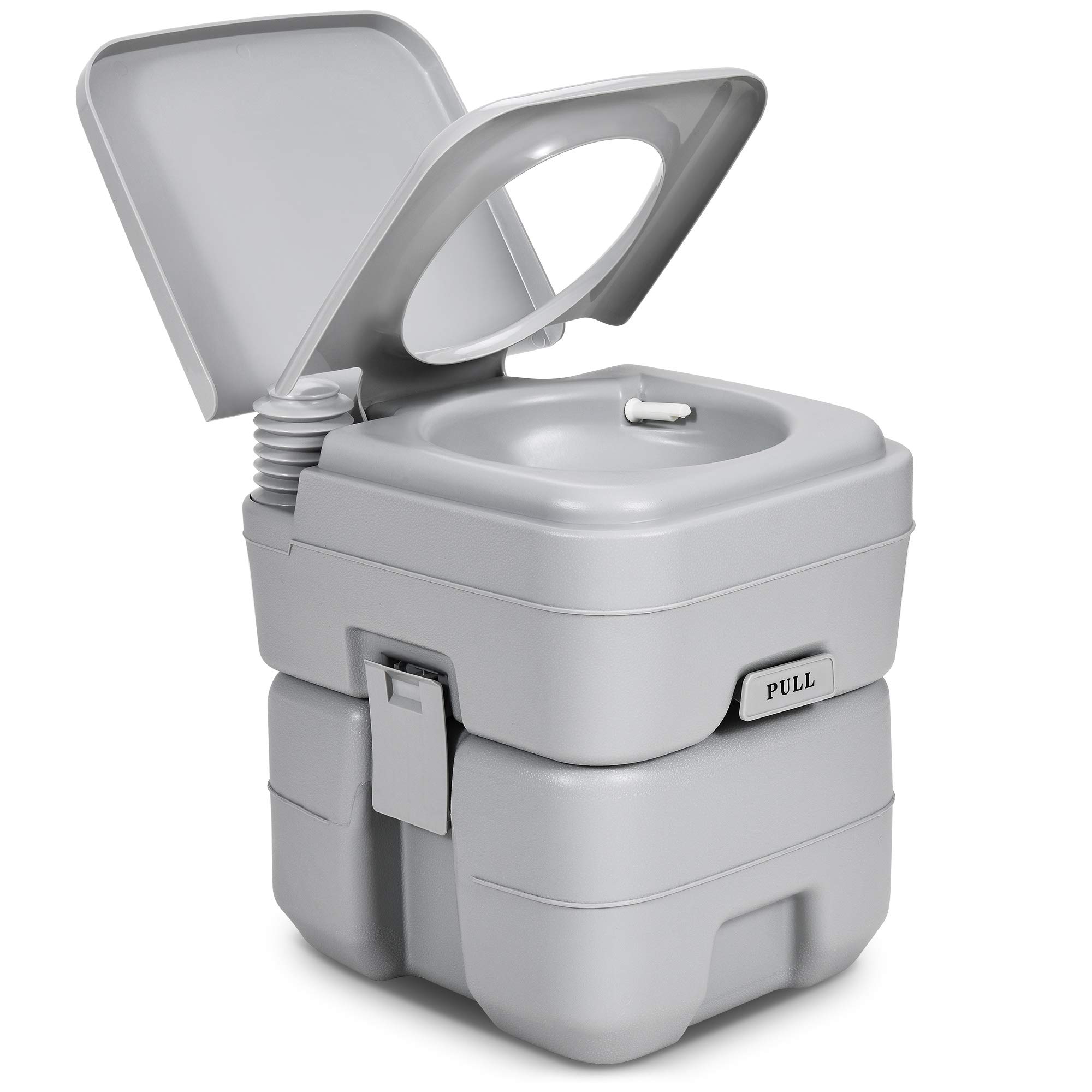 YITAHOME 5.3 Gallon Portable Toilet for RV Camping & Travel - Detachable Waste Tank, Press Flush Pump - Ideal for Road Trips, Boating, Hiking & Outdoor Adventures