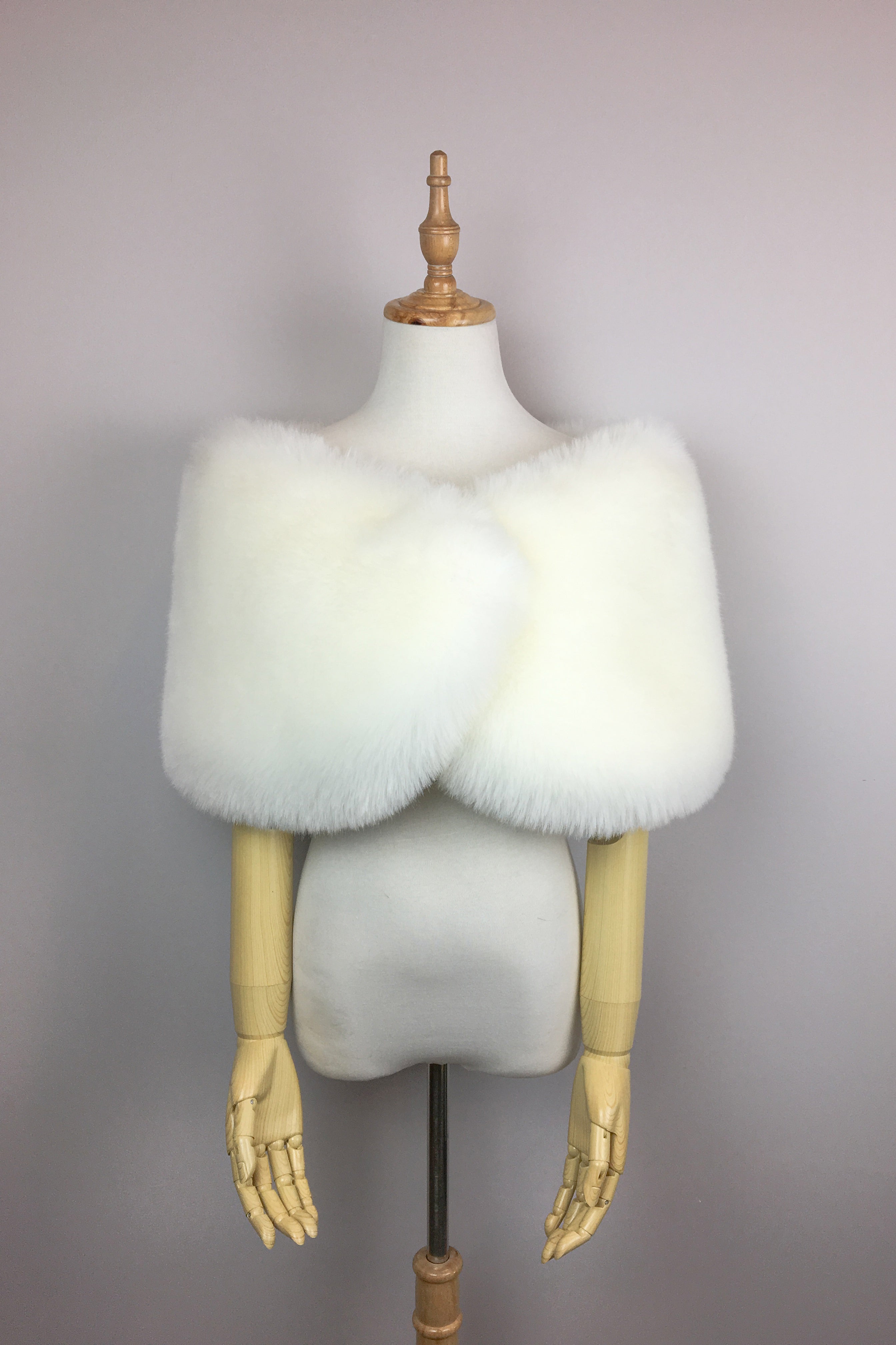 Ivory White Fur Wrap Shawl - Serena Wht01 | Elegant Winter Accessory for Women, Perfect for Weddings, Parties & Cold Weather Fashion